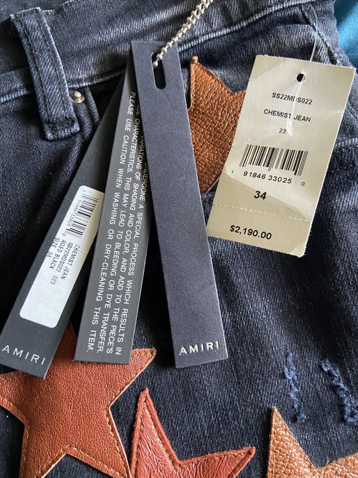 Amiri Amiri x Chemist Orange Star Jeans Mens size 34 Size US 34 / EU 50 - 6 Thumbnail