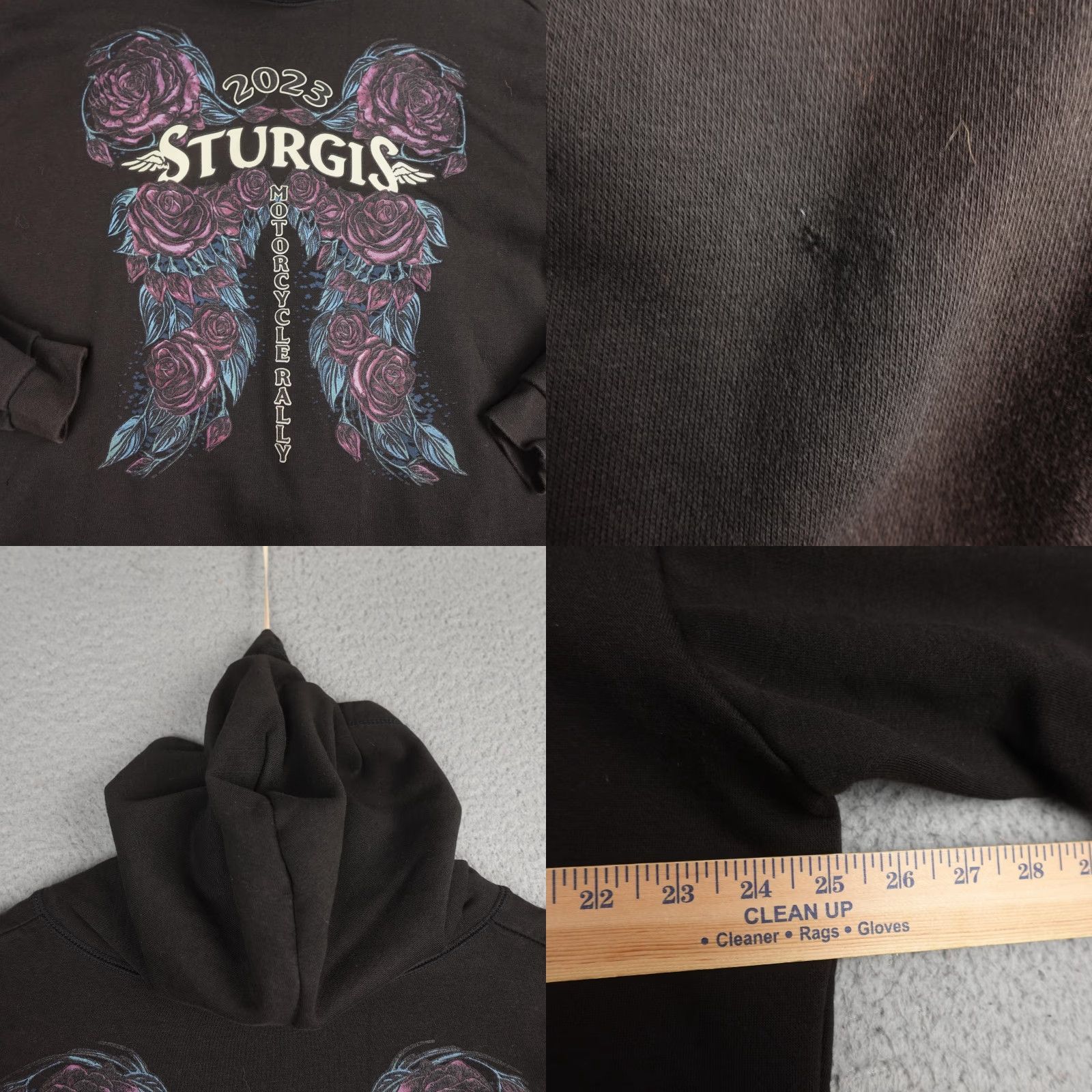 Vintage Hot Leathers Hoodie Mens XL Black Sturgis 2023 Motorcycle Rally Full Zip Graphic Print Size US XL / EU 56 / 4 - 9 Thumbnail