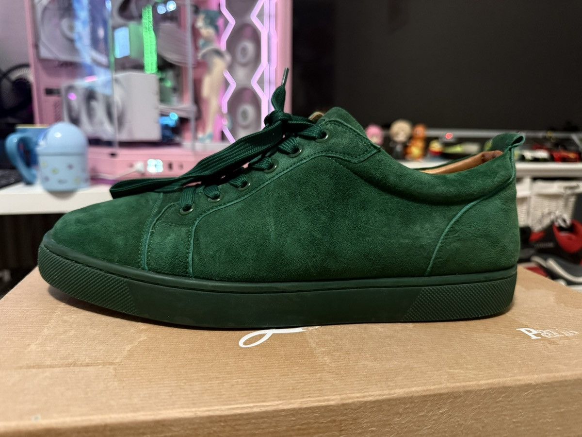 Christian Louboutin Christian Louboutin Low Top Junior Sneaker Green Suede Size US 10 / EU 43 - 3 Thumbnail