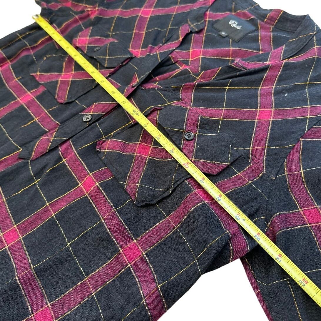 Rails Rails Redding Frayed Plaid Metallic Gold Button-Down Shirt Size M / US 6-8 / IT 42-44 - 6 Thumbnail