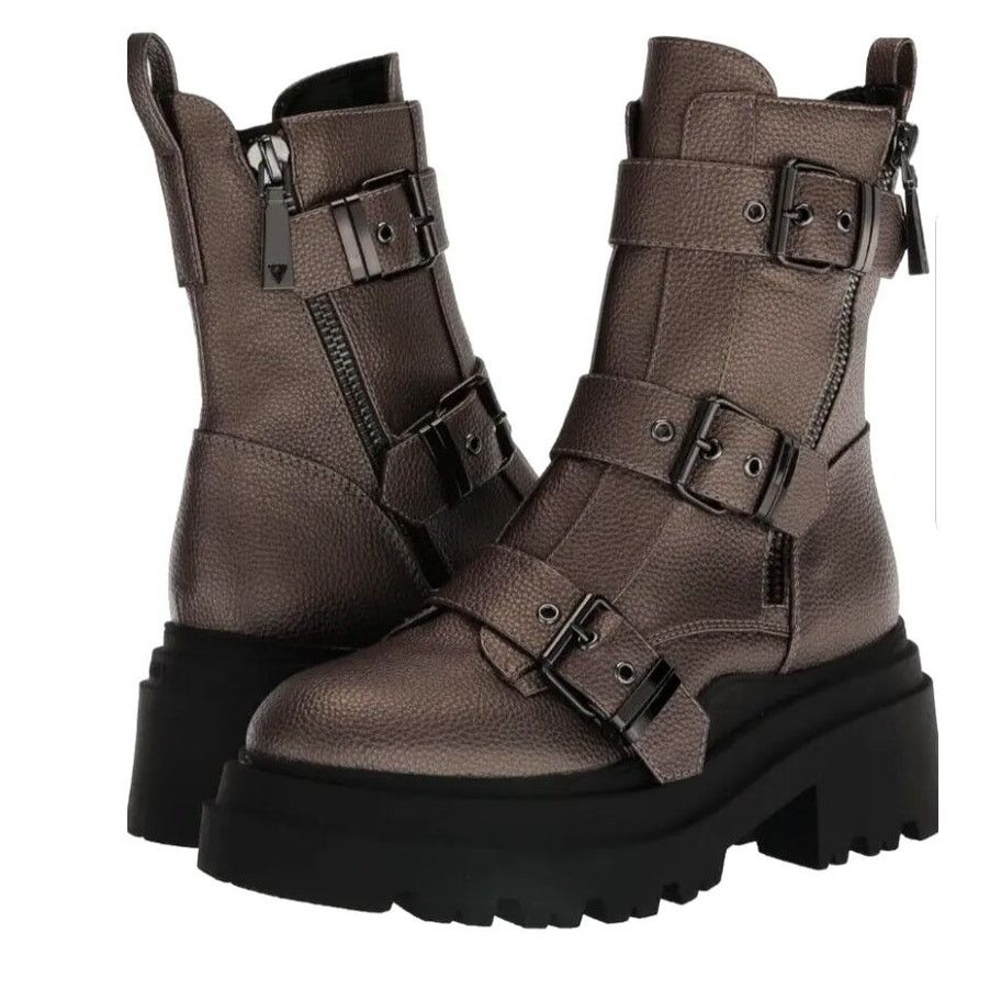Guess GUESS Womens NEW Combat Valicia Faux Leather Boots Size 7.5 Size US 7.5 / IT 37.5 - 1 Thumbnail