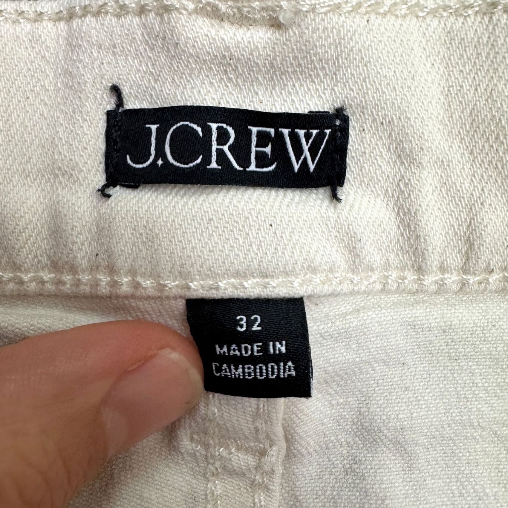 J.Crew VINTAGE J.CREW Wide-Leg Denim Jeans Women 32 Cream High Rise Cotton Stretch Casual 26x29 Size 24" / US 00 / IT 34 - 6 Thumbnail