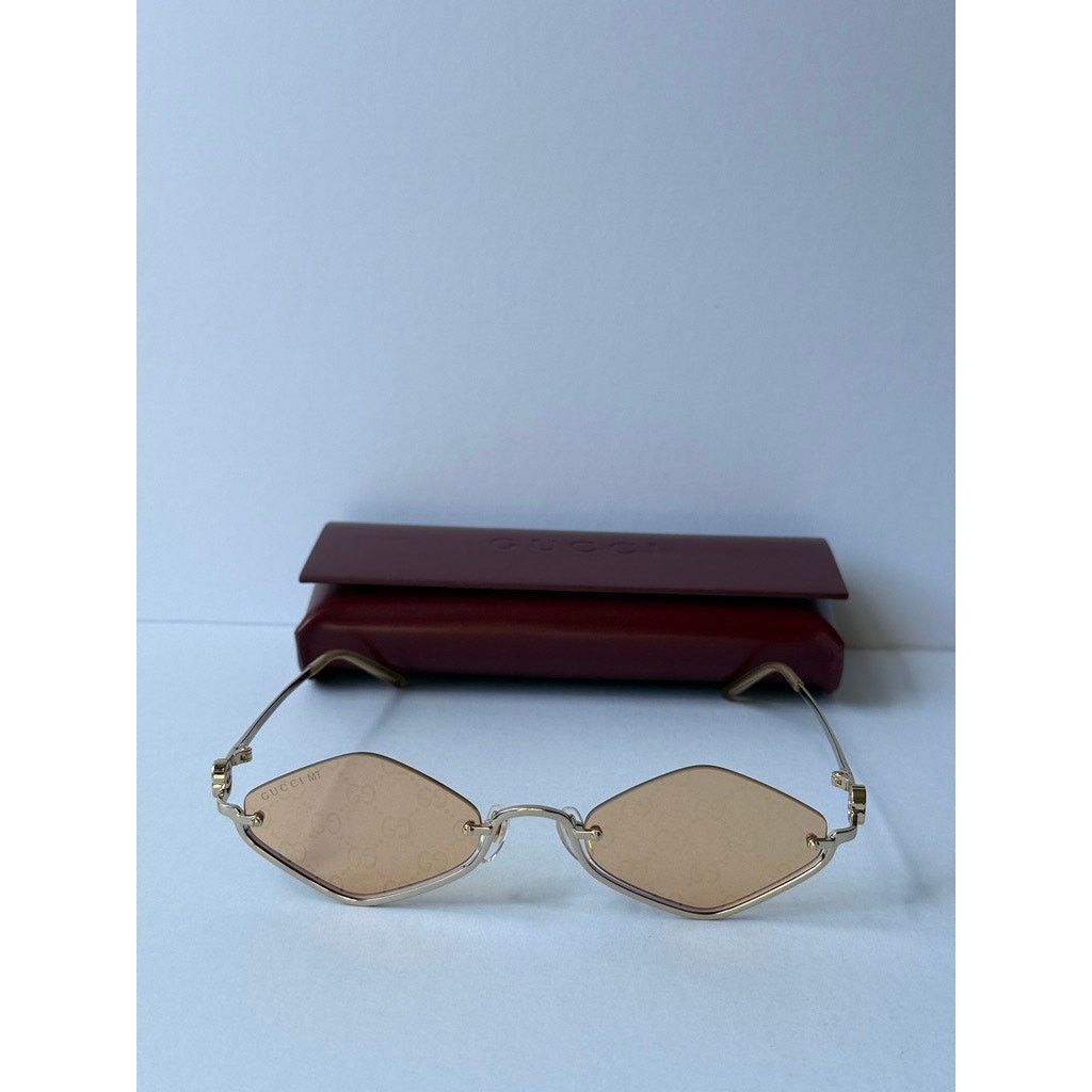 Gucci NEW Gucci GG1604S Gold Cat Eye Logo Mirror Sunglasses $720 Size ONE SIZE - 5 Thumbnail