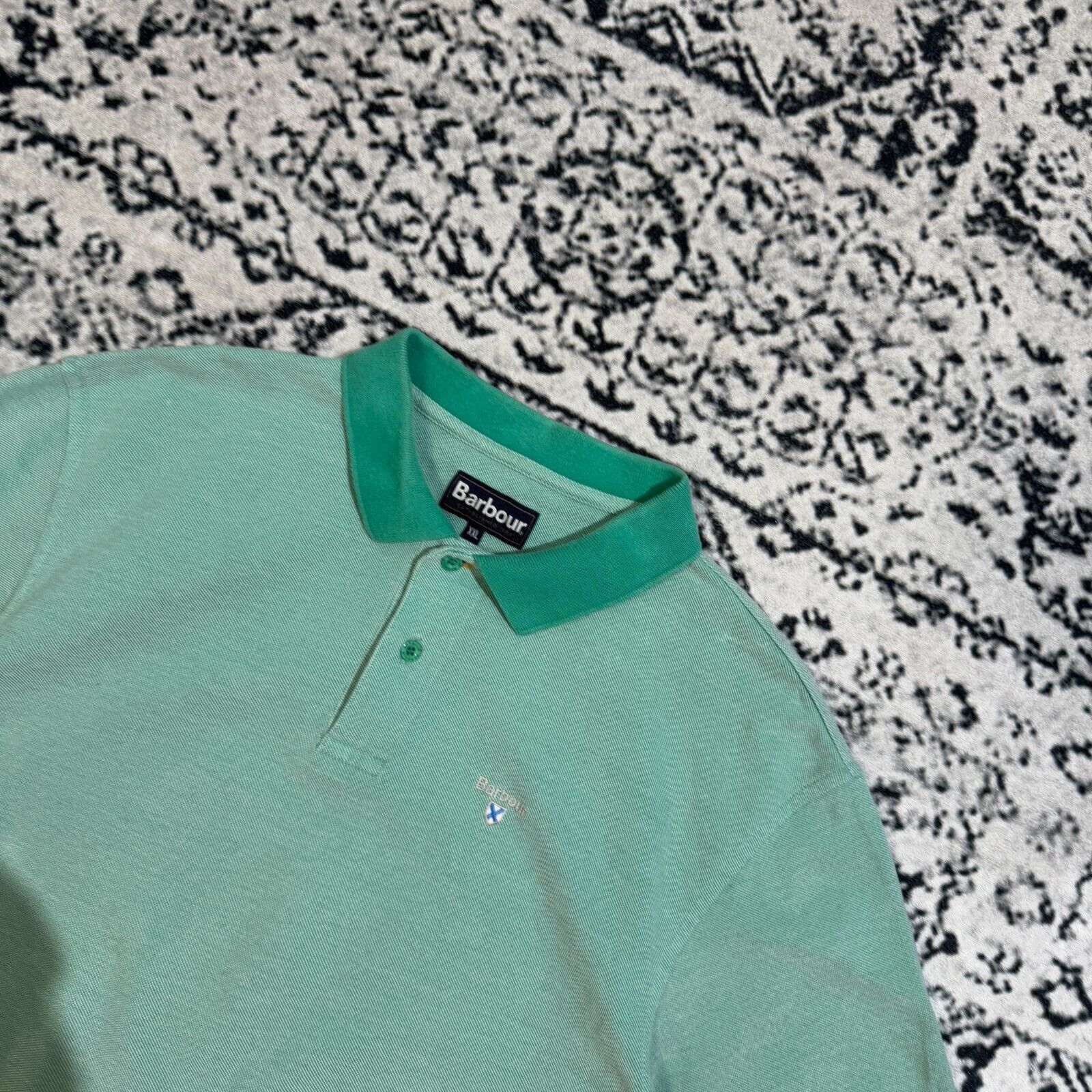 Barbour Vintage Barbour Unisex Green Cotton Polo Shirt Size XXL Size US XXL / EU 58 / 5 - 8 Thumbnail
