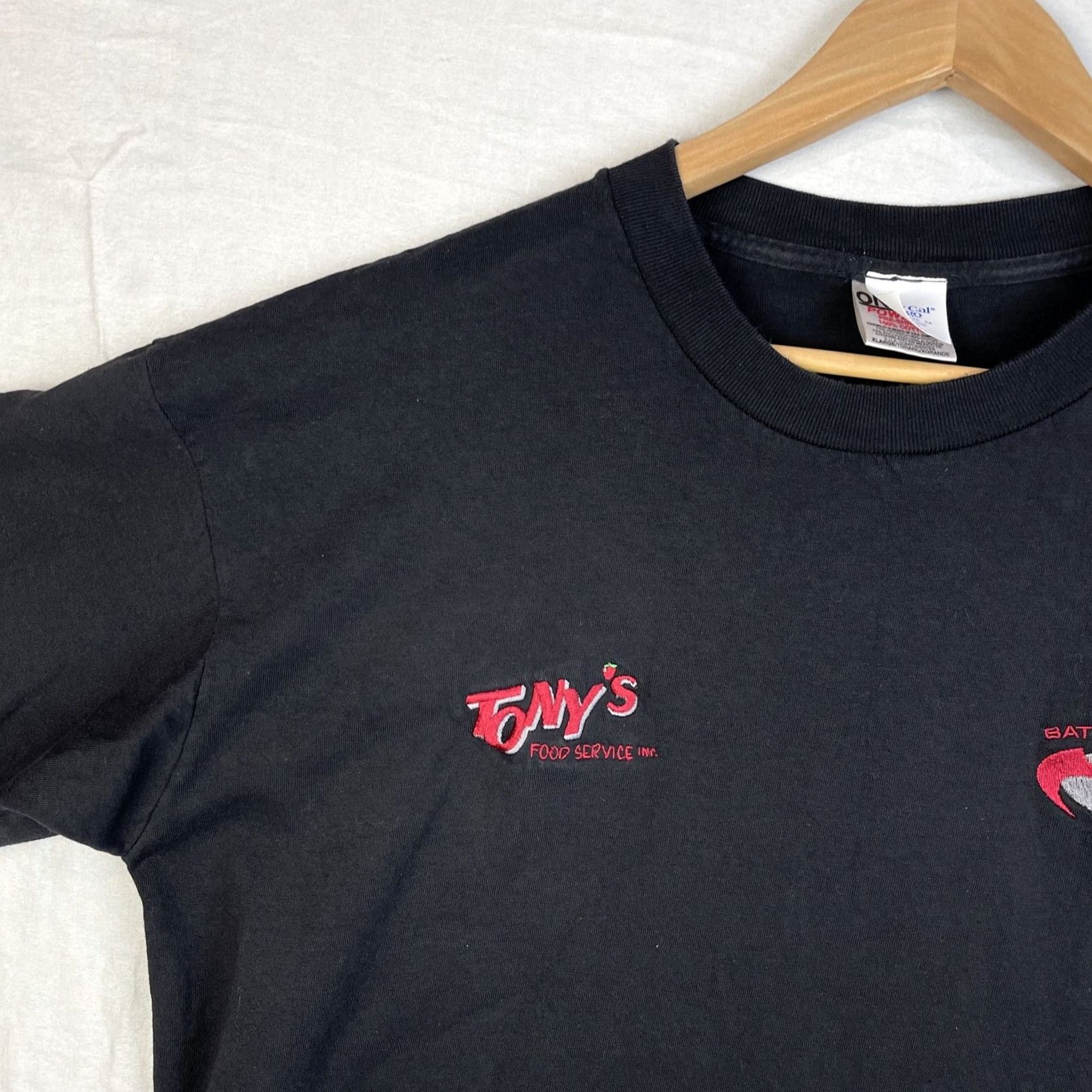 Vintage VINTAGE Batman And Robin Shirt Mens XL Black Crew Staff Movie Tonys Food Service Shirt Size US XL / EU 56 / 4 - 5 Thumbnail