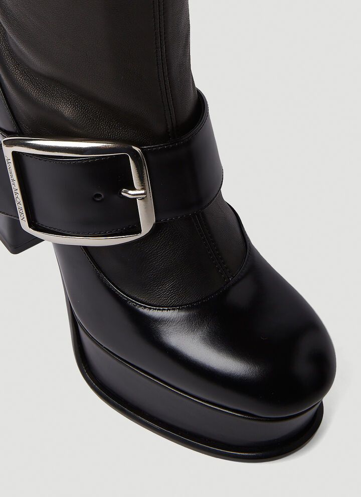 Alexander McQueen o1y0225 Ankle Boots in Black Size US 10 / IT 40 - 5 Thumbnail