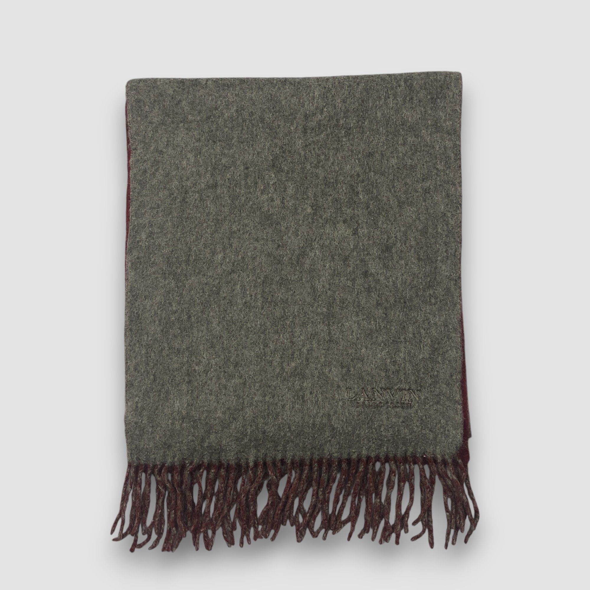 Lanvin Vintage Lanvin Scarf Muffler Fringe Wool Neckwear Scarves Size ONE SIZE - 3 Thumbnail
