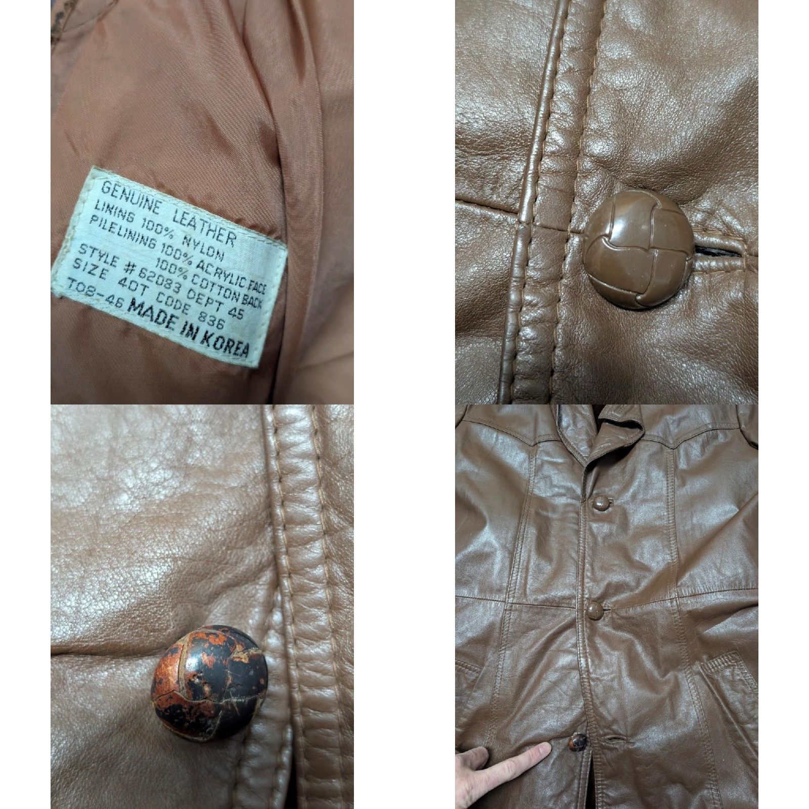 Sears VINTAGE belted leather overcoat 1970s brown 38L SHERLOCK Sears coat Men XS 38 Brown belted leather trench coat Size US S / EU 44-46 / 1 - 8 Thumbnail
