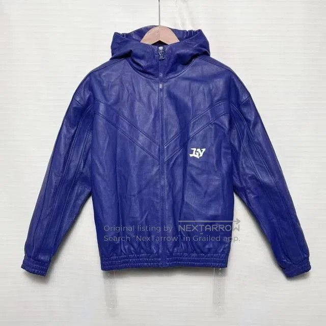 Louis Vuitton LV Blue Hooded Leather Jacket. Size US S / EU 44-46 / 1 - 1 Thumbnail