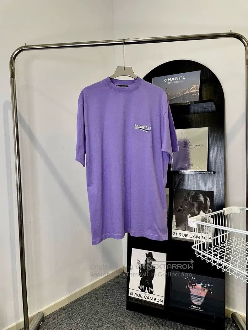 Balenciaga Balenciaga White Coke Embroidered Purple T-Shirt Size US XS / EU 42 / 0 - 1 Thumbnail