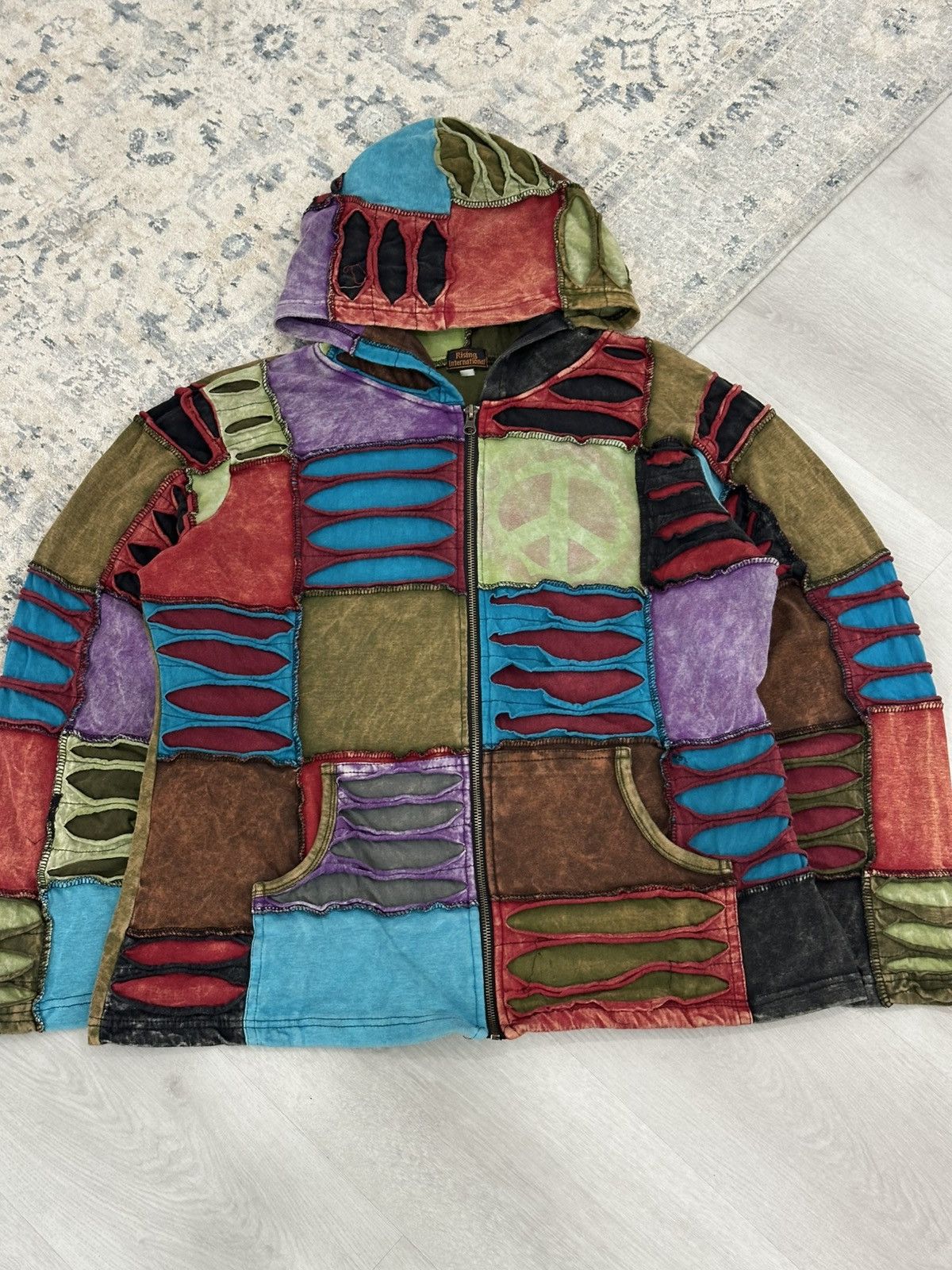 Rising Sun & Co. Rising International Multi-coloured Patchwork Zip Hoodie Art Size M / US 6-8 / IT 42-44 - 2 Thumbnail