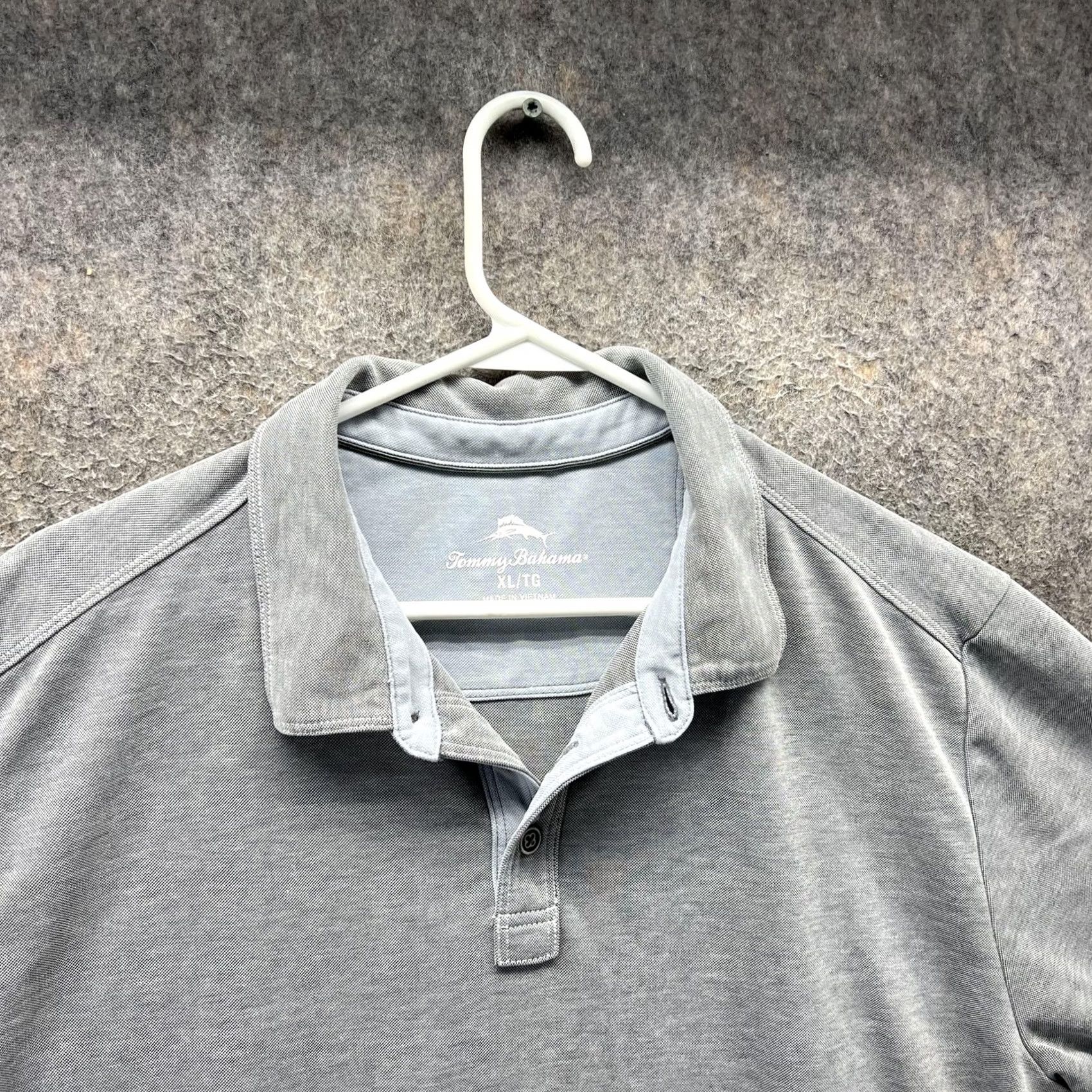 Tommy Bahama Tommy Bahama Polo Shirt Mens XL Gray Solid Knit Marlin Logo Casual Golf Shirt Size US XL / EU 56 / 4 - 3 Thumbnail