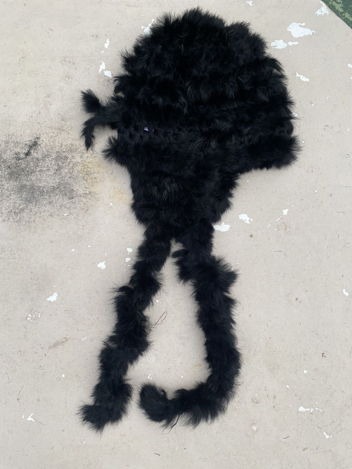 Comme Ca Ism Rabbit Fur Knit Hat Size ONE SIZE - 3 Thumbnail