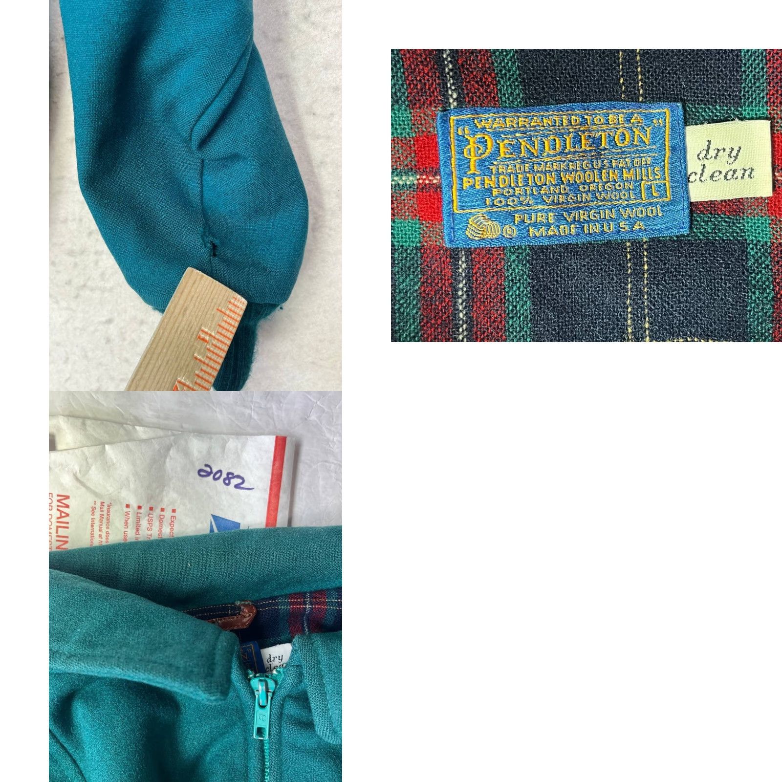 Pendleton VINTAGE Pendleton Bomber Jacket Jacket Wool Lined Full Zip USA MADE Blue Men's L Size US L / EU 52-54 / 3 - 9 Thumbnail
