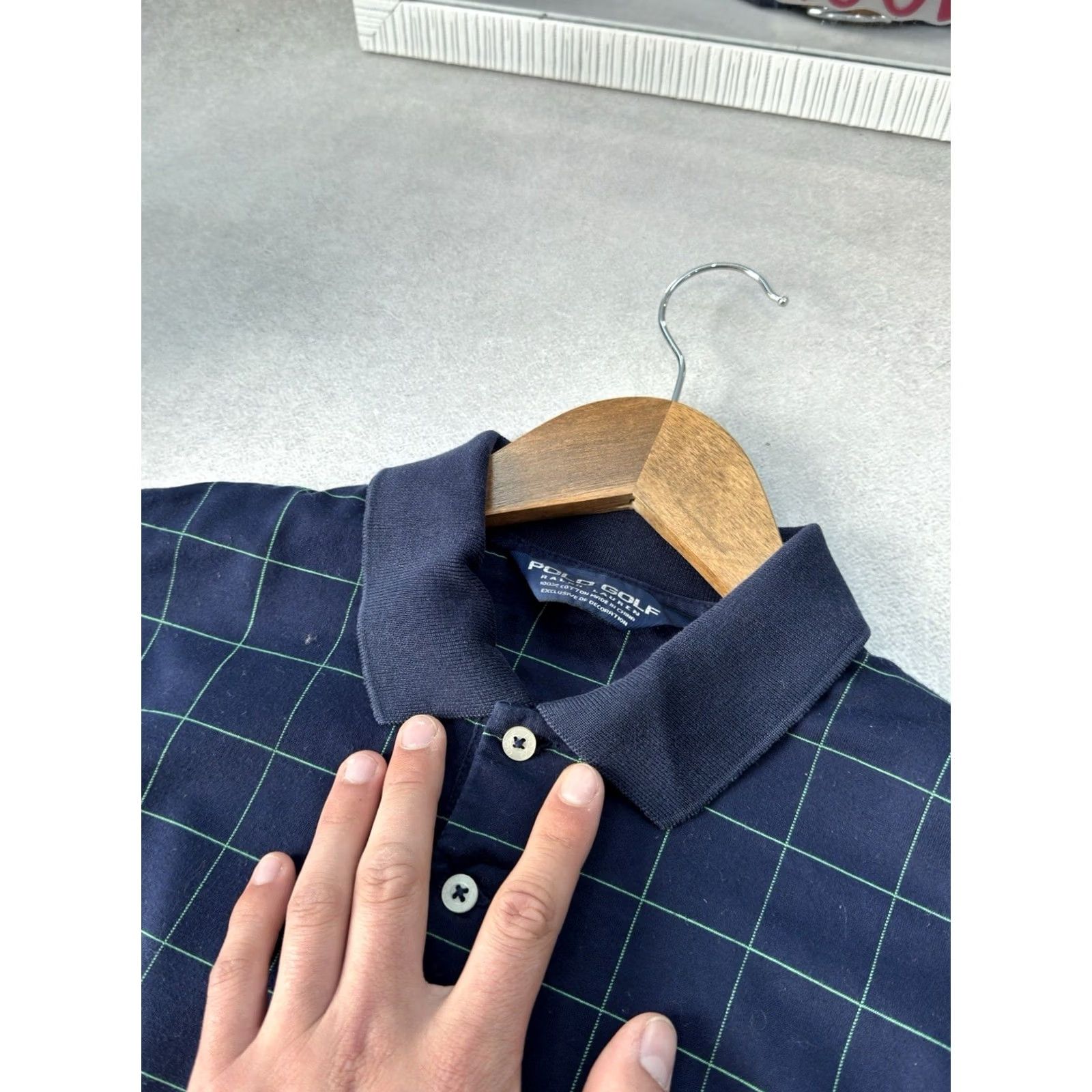 Ralph Lauren VINTAGE Ralph Lauren Polo Shirt Checkered Blue S Regular Mens True Blue 90s Preppy Golf Polo Ralph Lauren Casual Polos Size US S / EU 44-46 / 1 - 4 Thumbnail