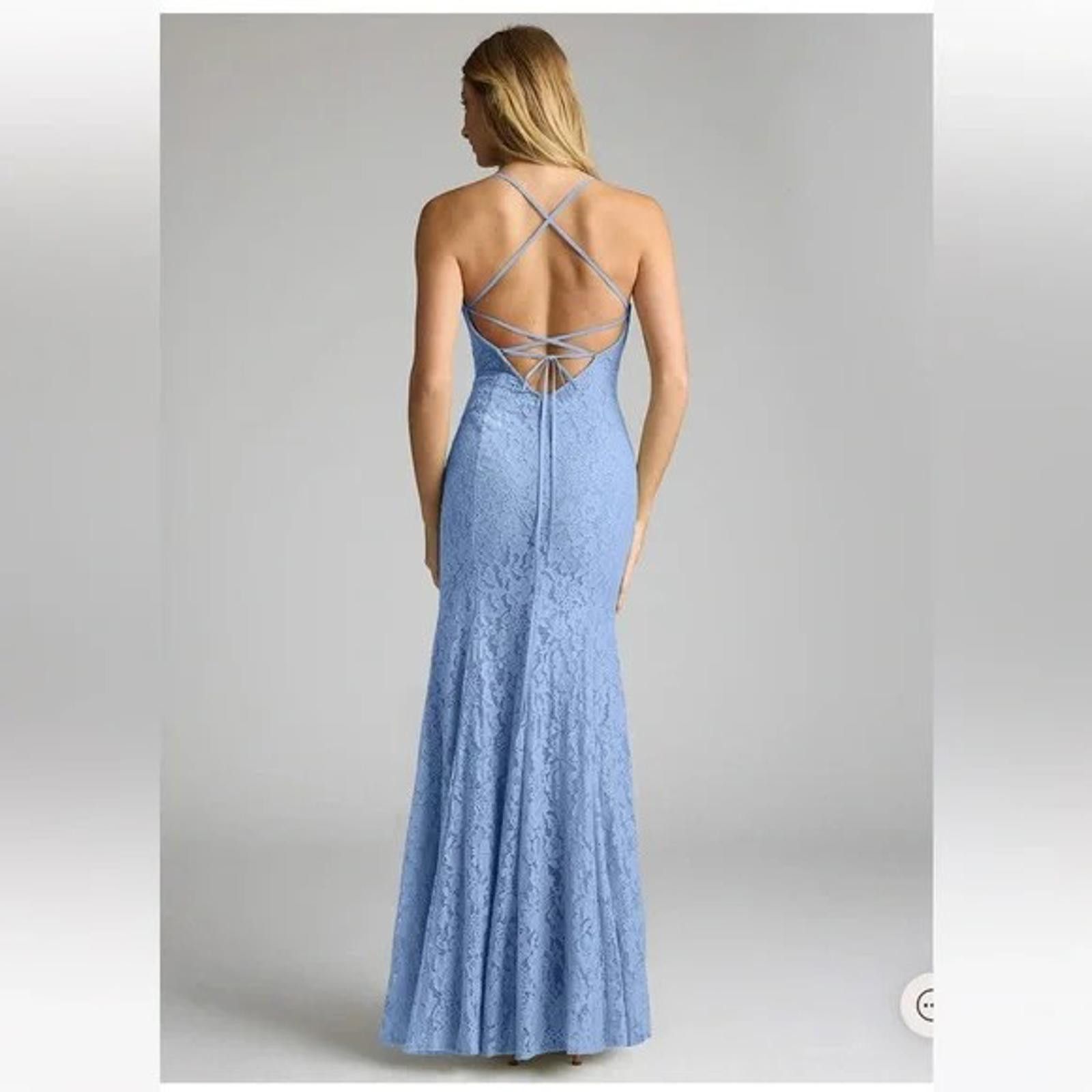 Designer Azazie Steel Blue Maldive Lace Dress - Excellent Condition Size M / US 6-8 / IT 42-44 - 5 Thumbnail