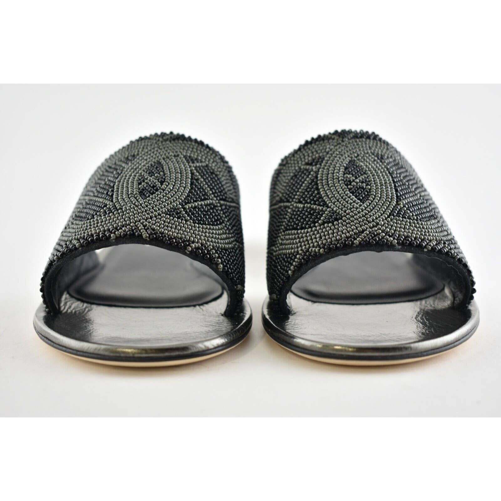 Chanel Chanel 20P Black Grey Pearl Embroidery Bead CC Logo Size US 7 / IT 37 - 7 Thumbnail
