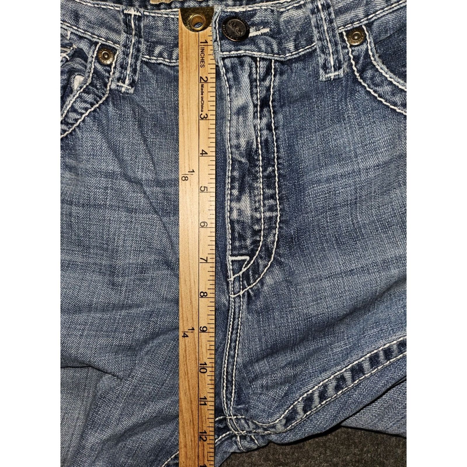 BKE BKE Seth Jeans Men 36x31 Jeans Straight Blue Embroidered Preppy Distressed Cowboy Rock Buckle Bke Regular Mens Size US 36 / EU 52 - 6 Thumbnail