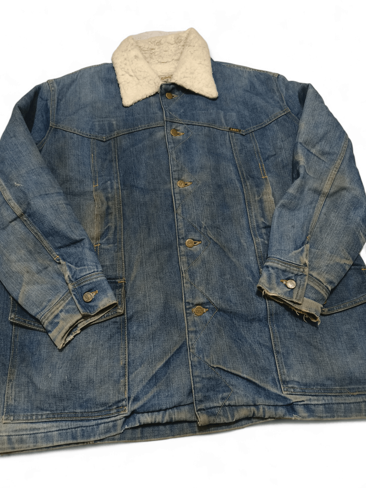 Lee Vintage 70s Lee Storm Rider Made in USA Denim Chore Jacket Size US L / EU 52-54 / 3 - 6 Thumbnail