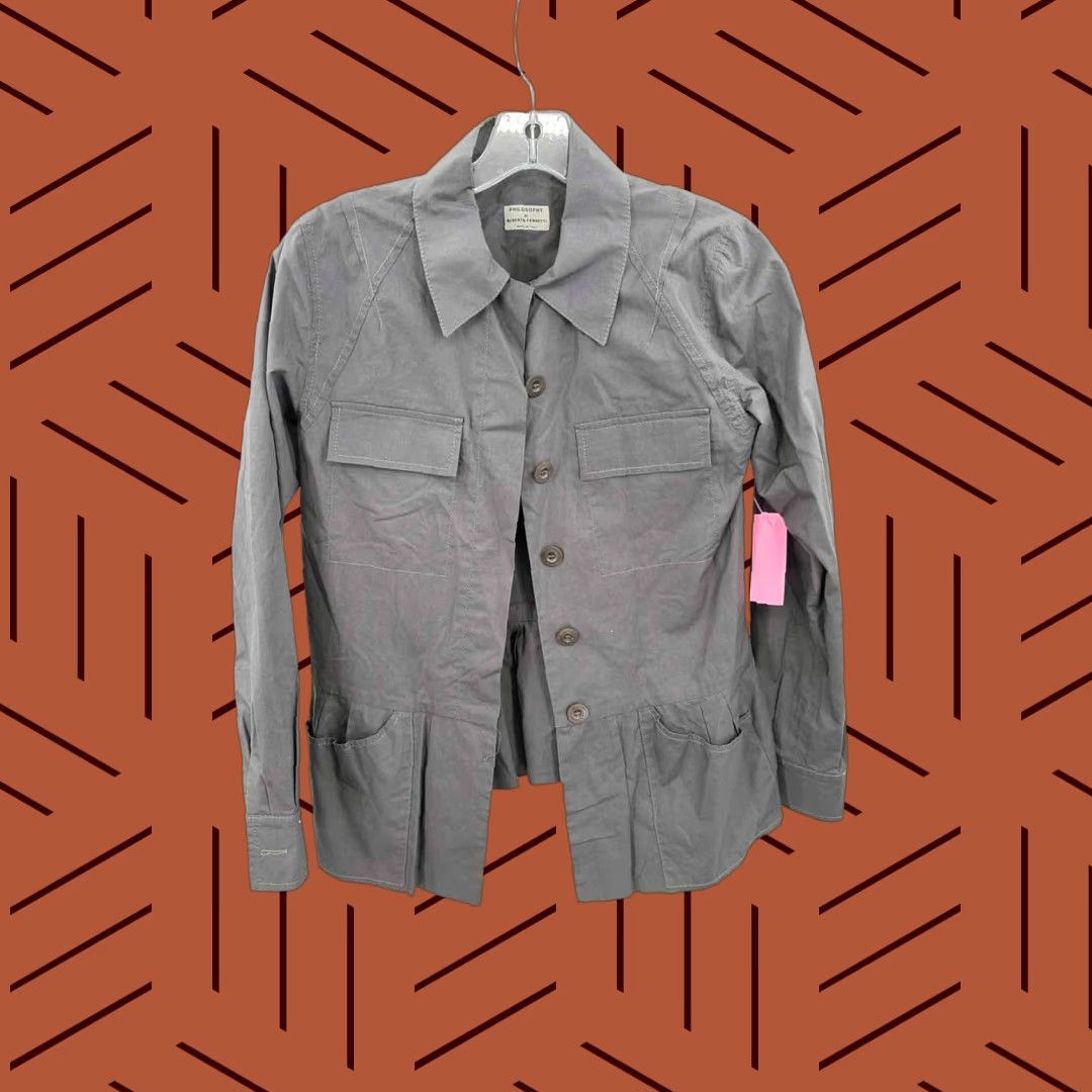 Alberta Ferretti Pre-Owned Philosophy Alberta Ferretti Gray Size 2 Long Sleeve Button Down Size XS / US 0-2 / IT 36-38 - 1 Thumbnail