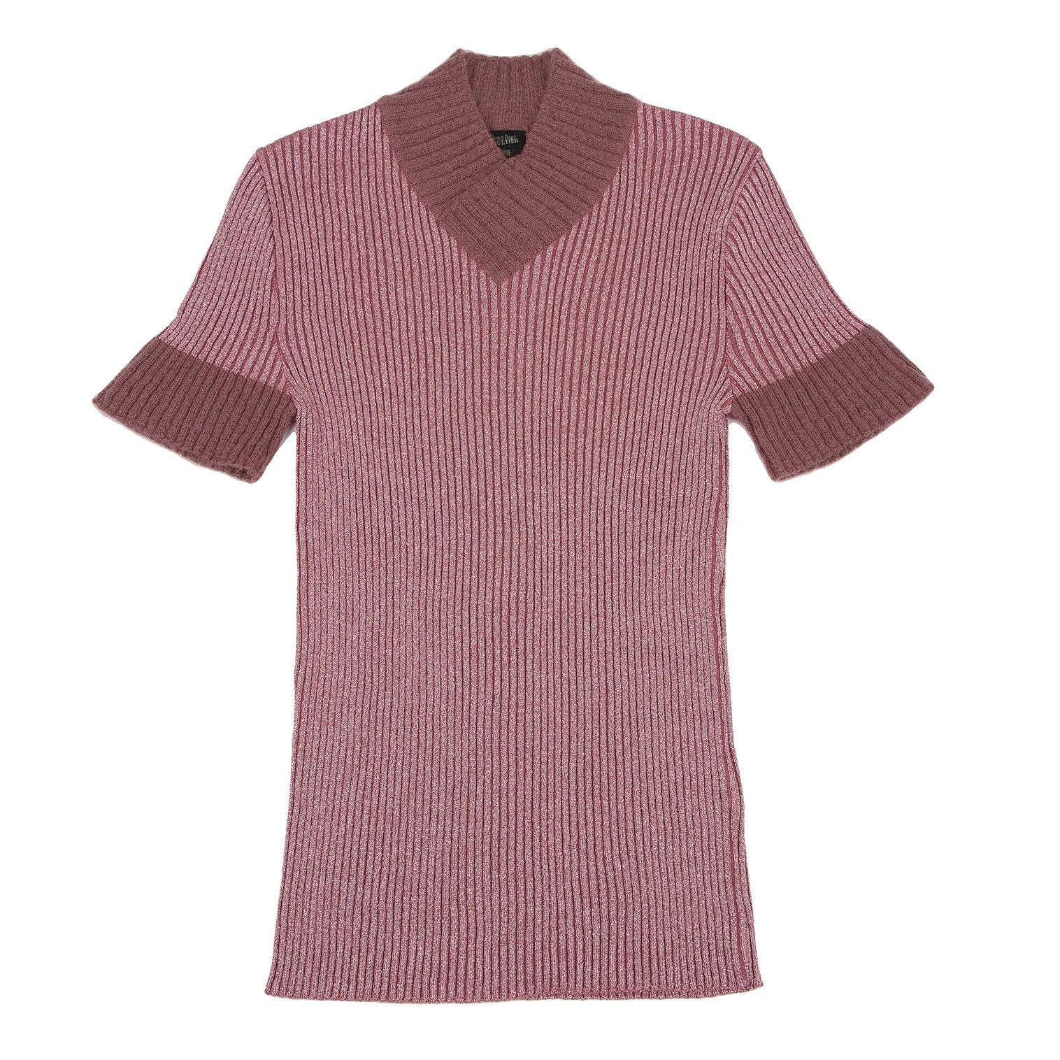 Jean Paul Gaultier Glitter Ribbed Knit in Pink, Size 48 Size US M / EU 48-50 / 2 - 1 Thumbnail