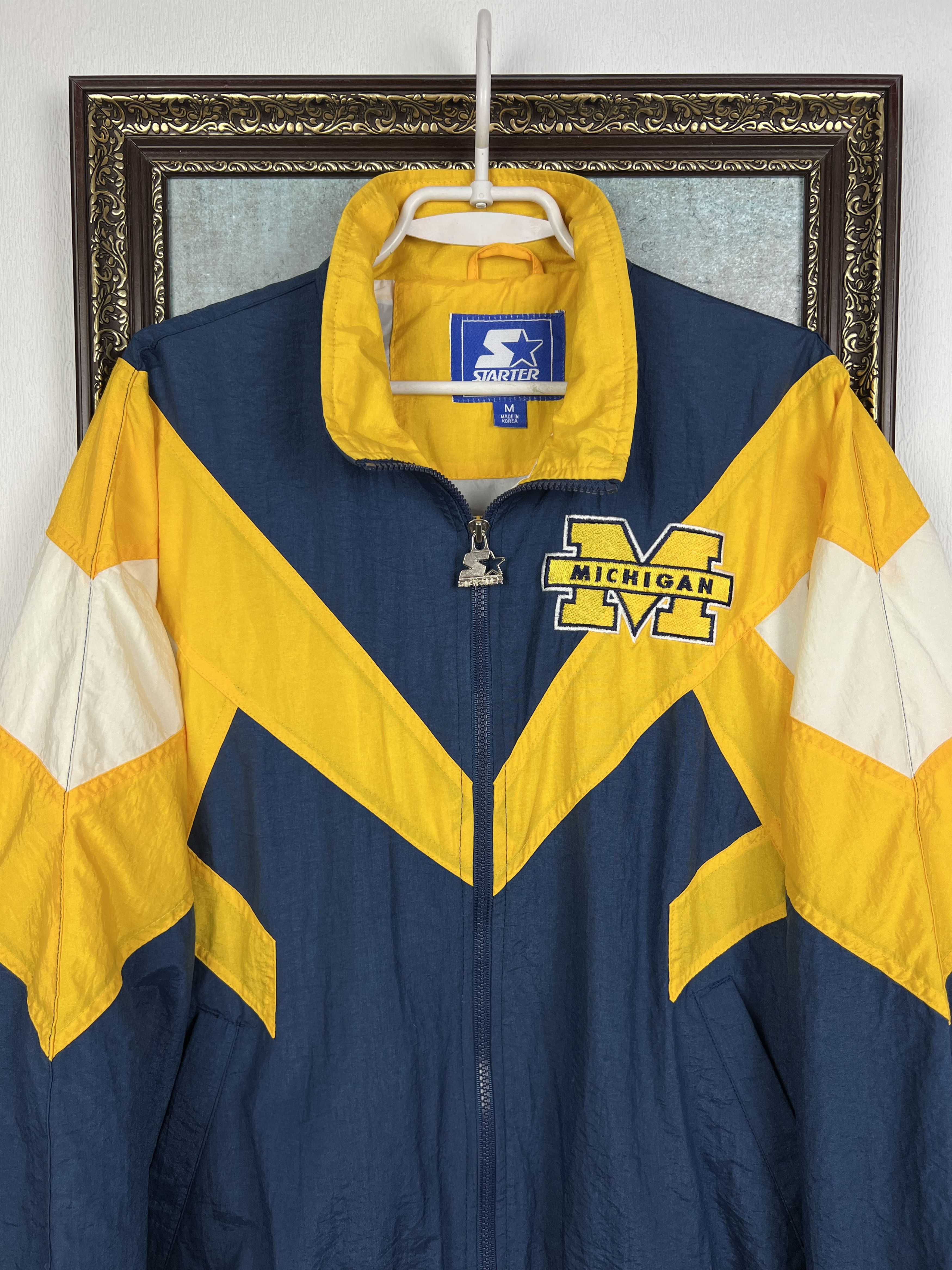 Starter Vintage Michigan Wolverines Jacket Track Top Windbreaker Size US M / EU 48-50 / 2 - 3 Thumbnail