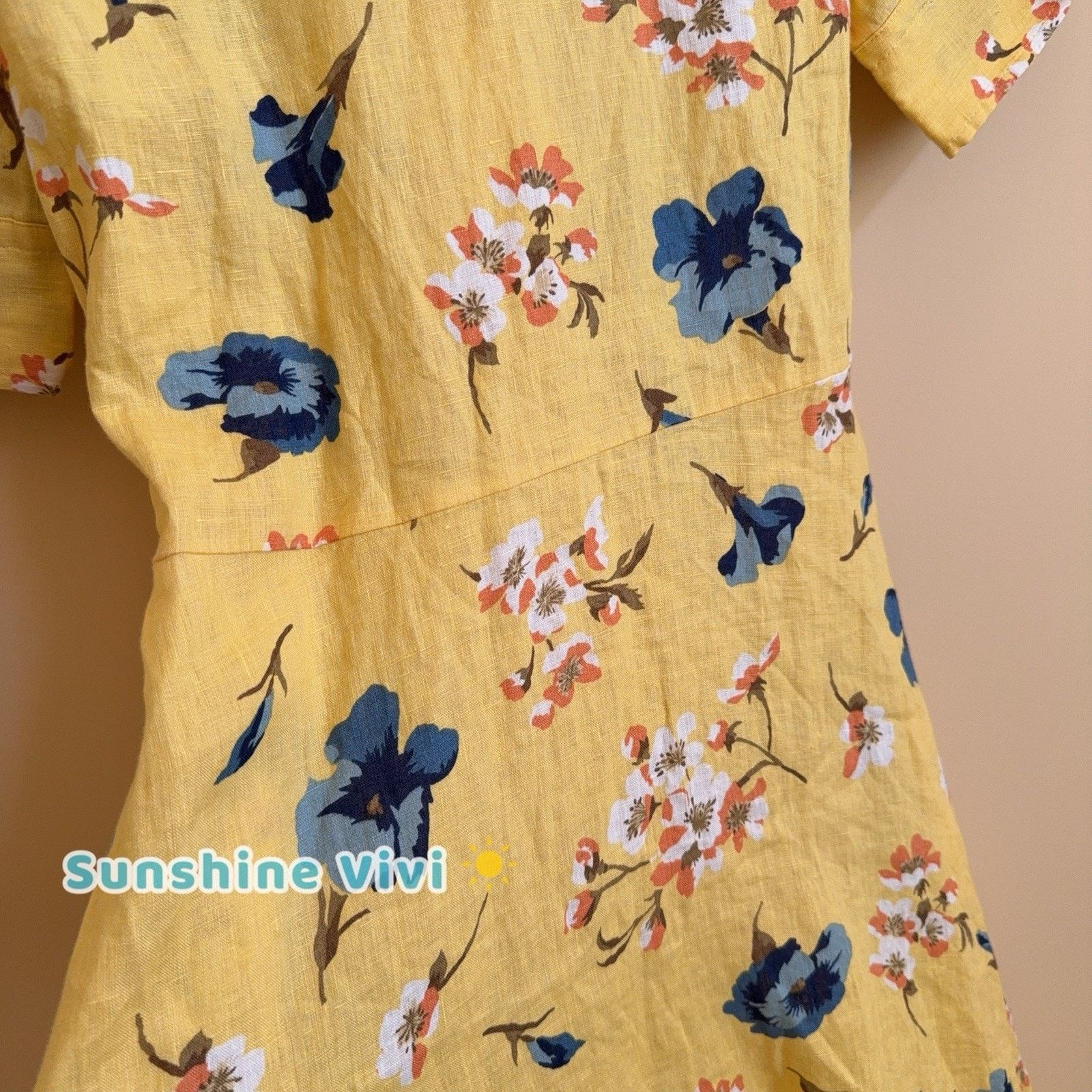 Polo Ralph Lauren NWT Polo Ralph Lauren Floral Woman Dress Yellow Short Sleeve Size S / US 4 / IT 40 - 6 Thumbnail