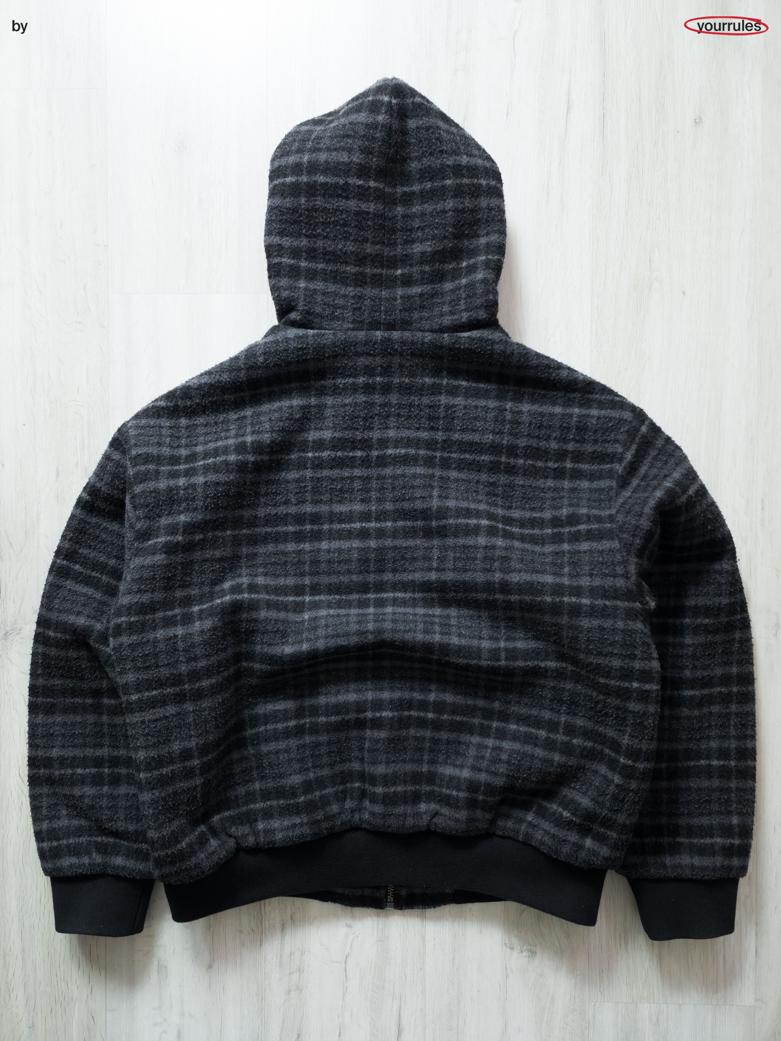 Supreme Supreme Plaid Wool Hooded Work Jacket (black) Size US L / EU 52-54 / 3 - 2 Thumbnail