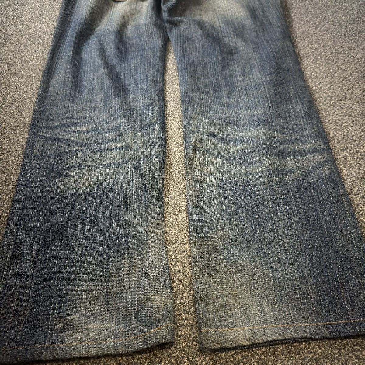 Japanese Brand 🇯🇵 Vintage 90s Japanese Bobson Destroyed Crack Wash denim Size US 35 - 11 Thumbnail