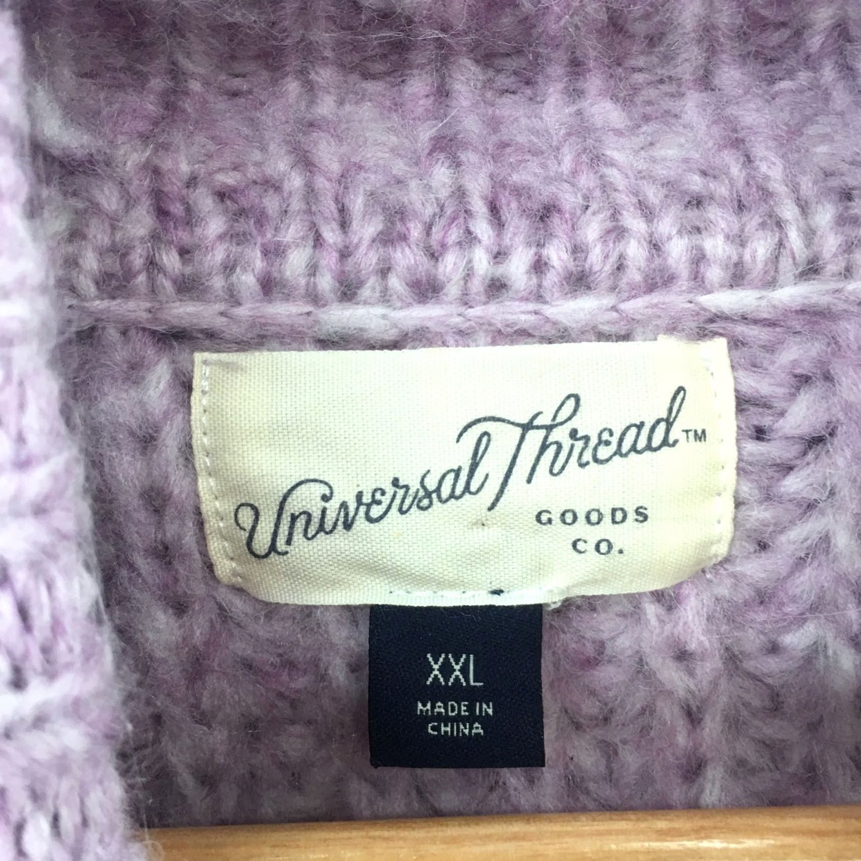 Vintage Universal Thread Cable Knit Crop Sweater Womens XXL Purple Zip Up Mock Neck Size XXL / US 16-18 / IT 52-54 - 6 Thumbnail