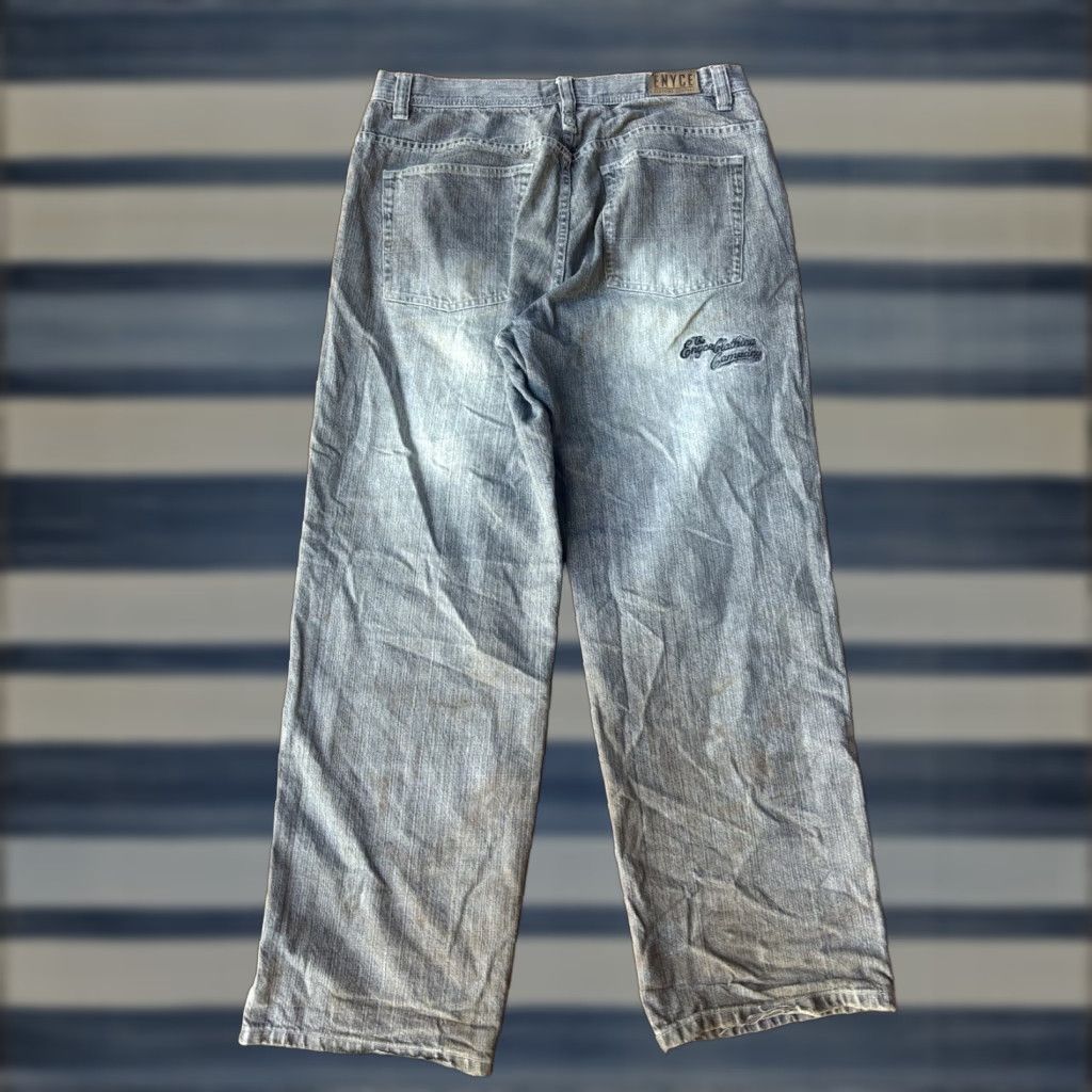 Enyce Enyce Jeans Baggy Hip Hop Wide-Leg 36 Men’s 36 Blue Denim Distressed Embroidered 90s Logo Vintage Style Grunge Shirt? Size US 36 / EU 52 - 1 Thumbnail