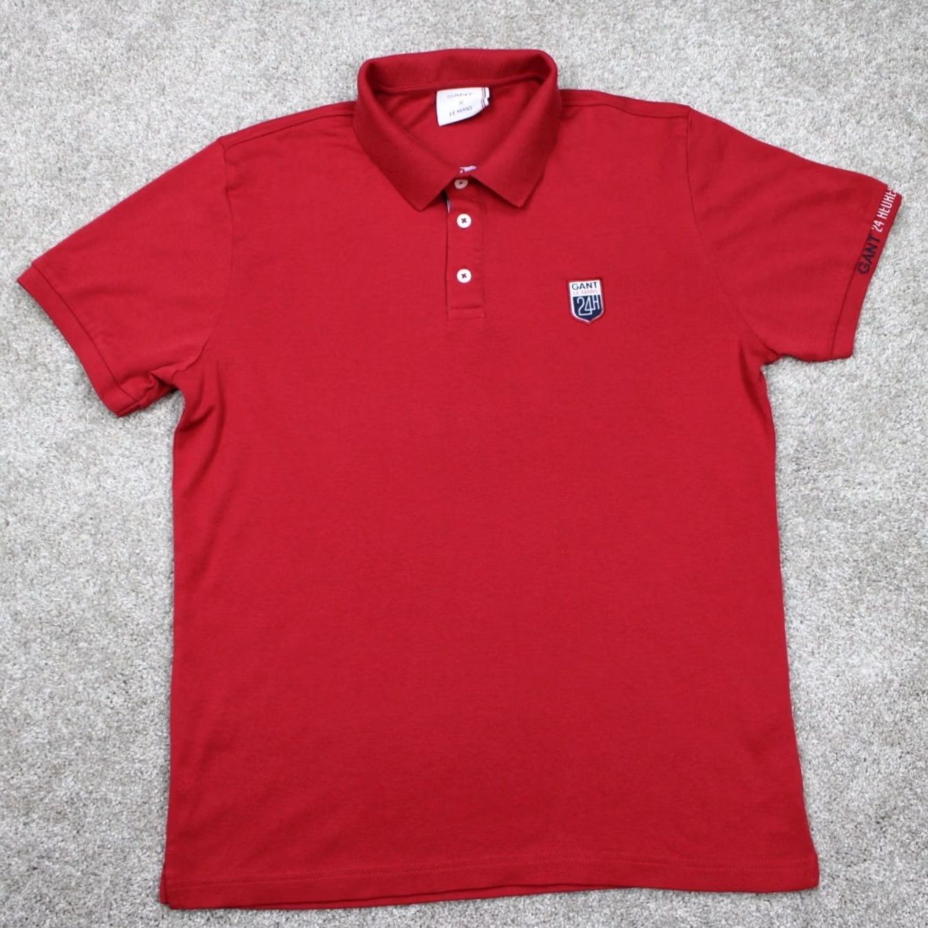 Gant GANT x LeMans Polo Shirt Mens XL Red Cotton Stretch Short Sleeve Pullover Polo Shirt Size US XL / EU 56 / 4 - 2 Thumbnail