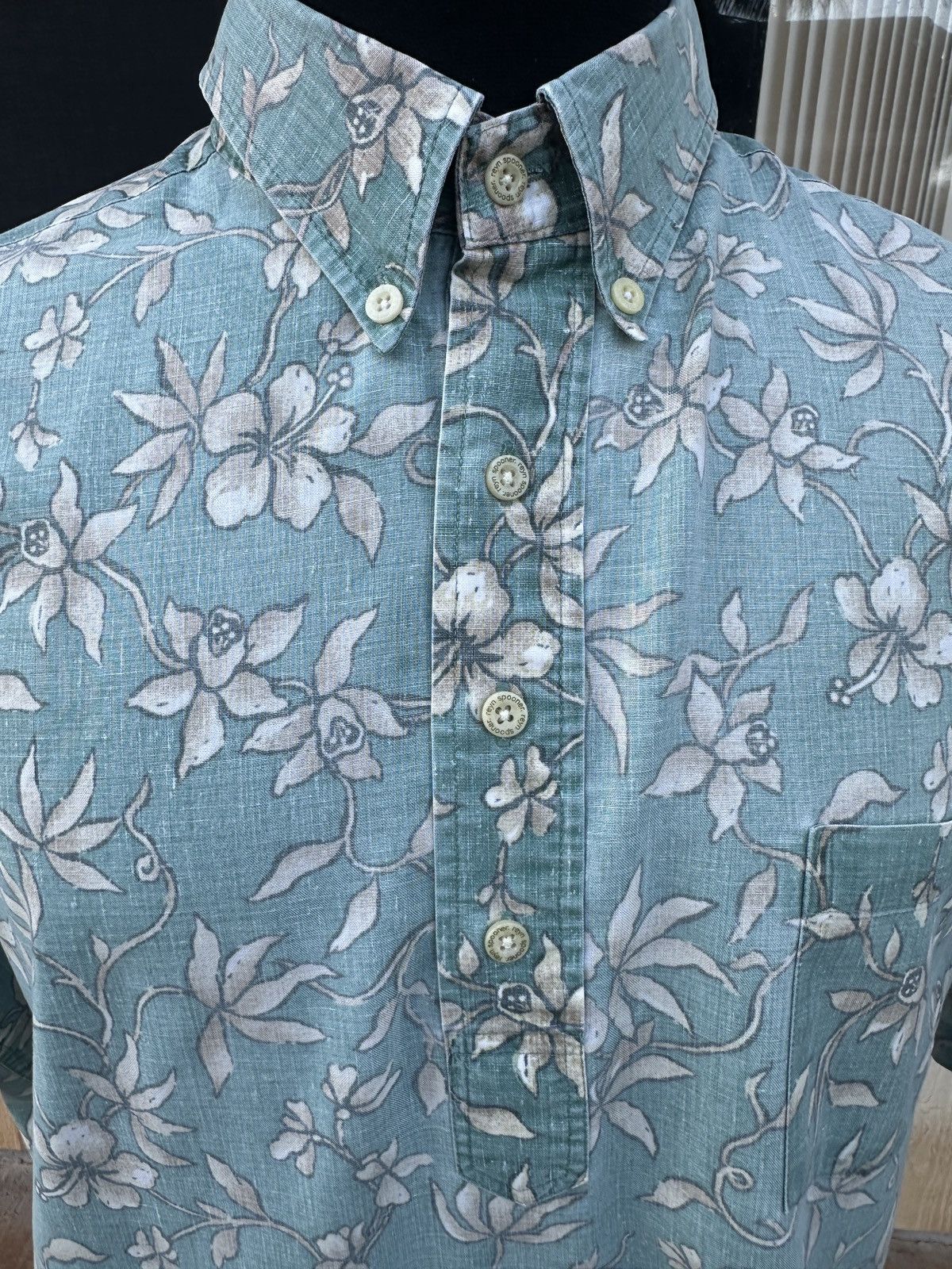 Reyn Spooner PreOwned Reyn Spooner Hawaiian Print Green Men's L Size US L / EU 52-54 / 3 - 3 Thumbnail