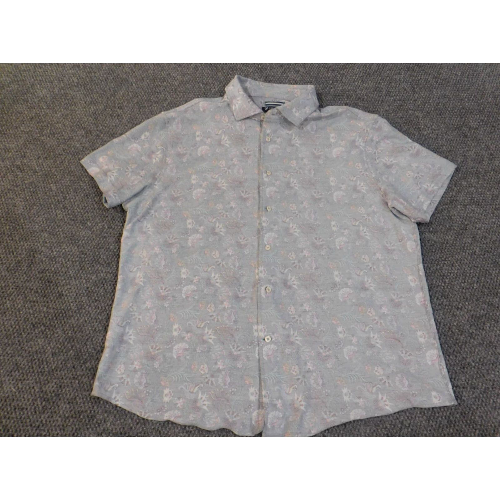 Cremieux Cremieux Shirt XXL Blue Floral Coastal Button Up Classic Flowers Short Sleeve Collared Knit Cotton Button-Up Logo Pockets Mens Regular 2XL Size US XXL / EU 58 / 5 - 4 Thumbnail