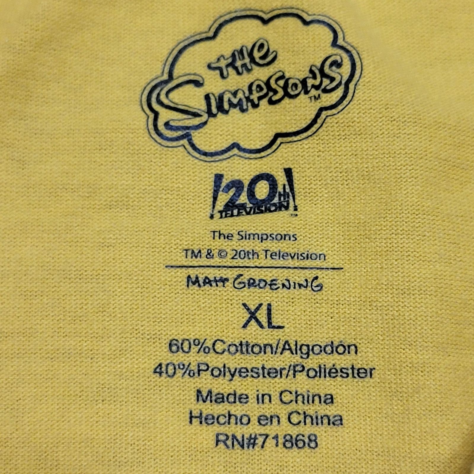 The Simpsons The Simpsons Yellow Unisex Tee Basketball "Bart" - Size XL* Size US XL / EU 56 / 4 - 4 Thumbnail