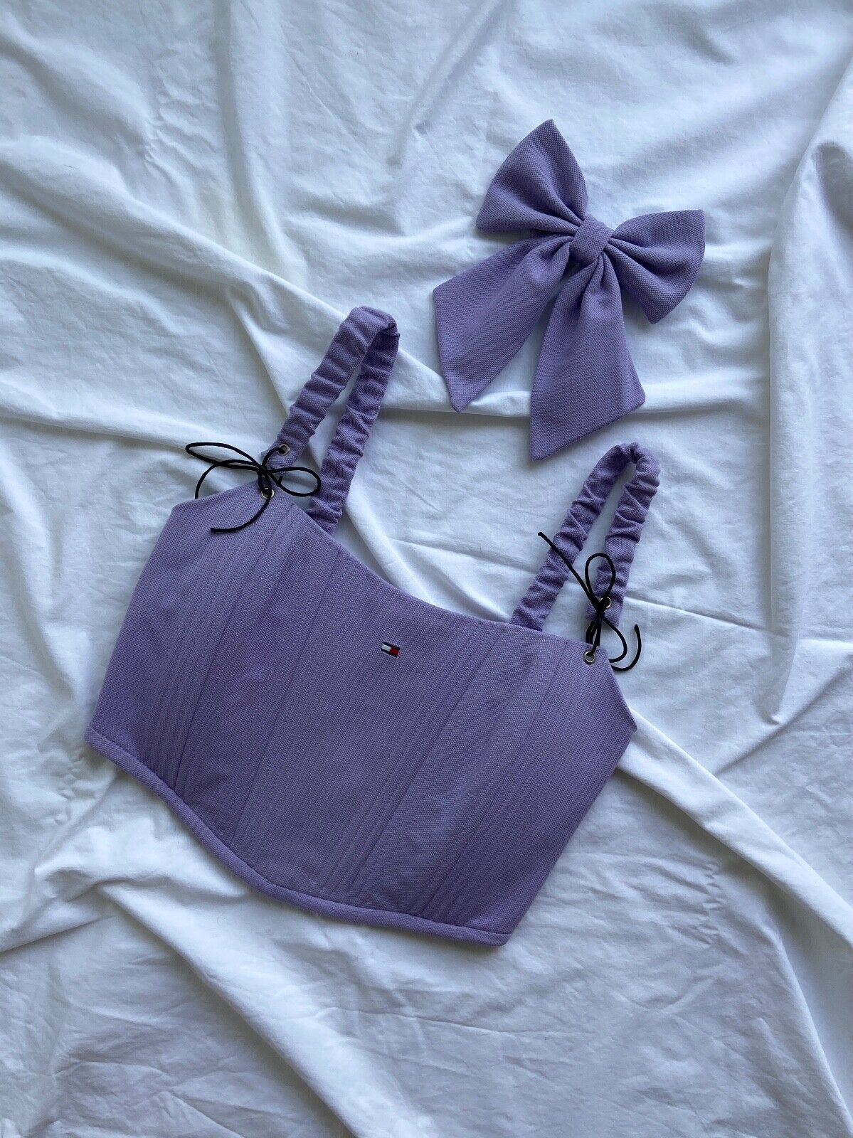 Handmade Handmade Tommy Hilfiger Purple Women's Tank Crop Top Corset Size S / US 4 / IT 40 - 5 Thumbnail