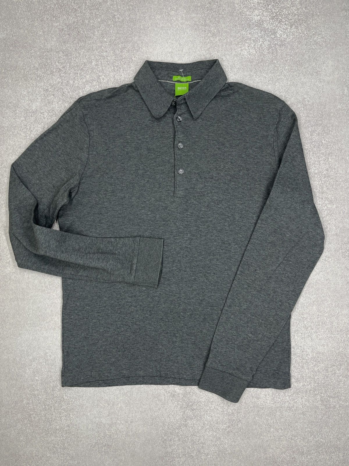 Hugo Boss Mens Hugo Boss Polo Longsleeve Rugby Grey Size S Size US S / EU 44-46 / 1 - 2 Thumbnail