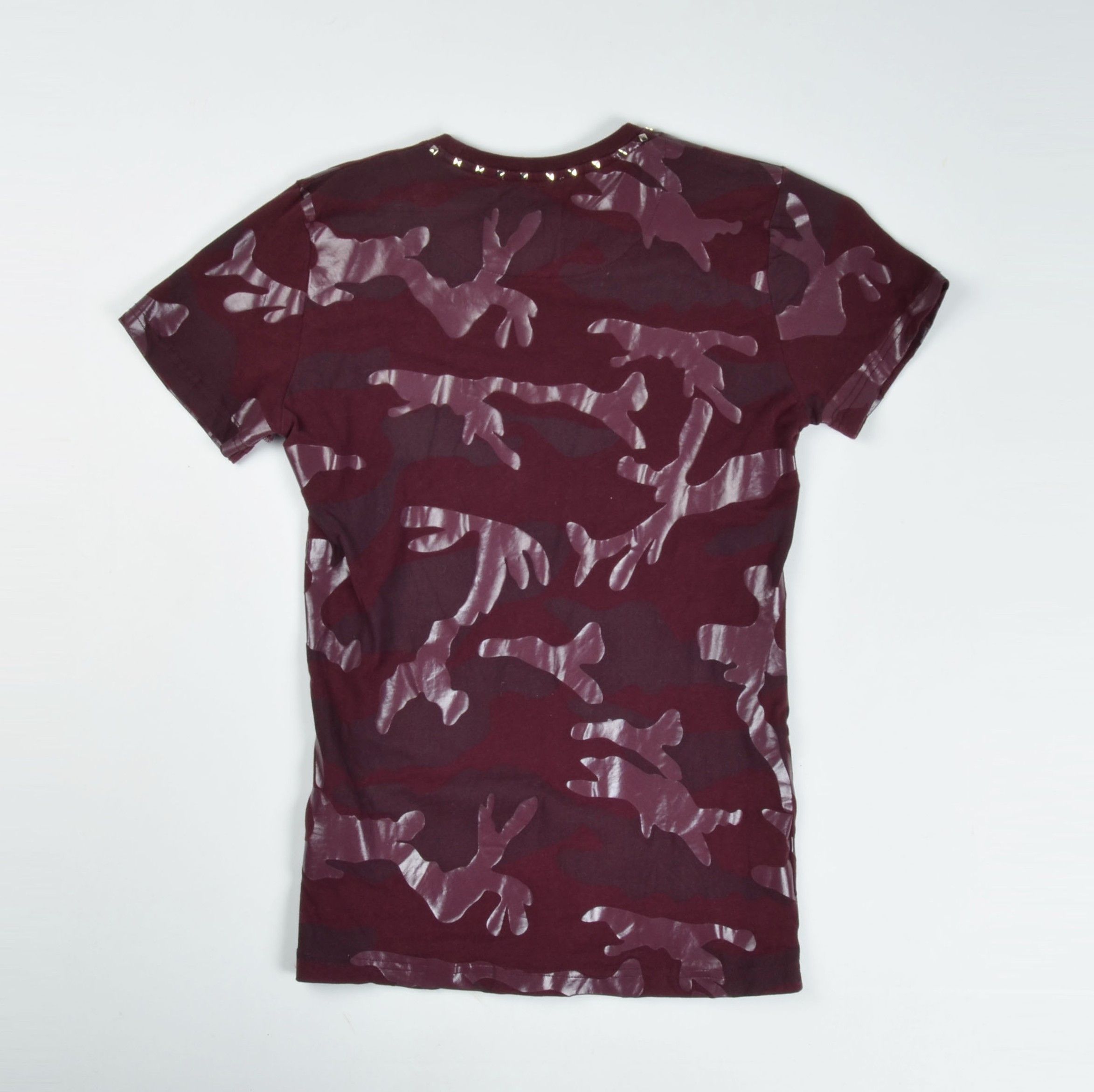 Valentino Valentino Burgundy Camo SS19 Short Sleeve Grunge T-shirt Size S / US 4 / IT 40 - 11 Thumbnail