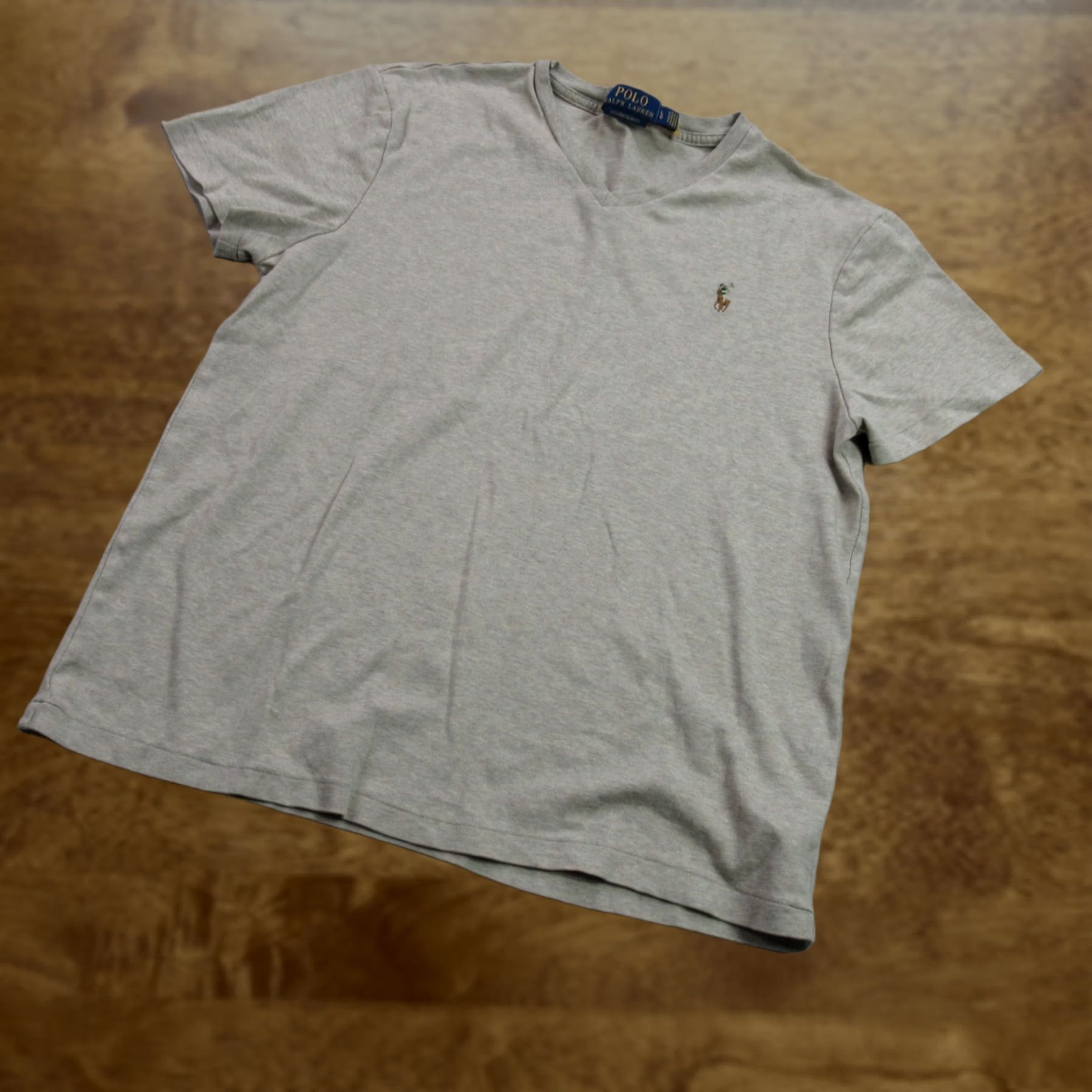 Polo Ralph Lauren Polo Ralph Lauren Shirt Mens Large Beige Custom Slim Fit V Neck Short Sleeve Size US L / EU 52-54 / 3 - 1 Thumbnail