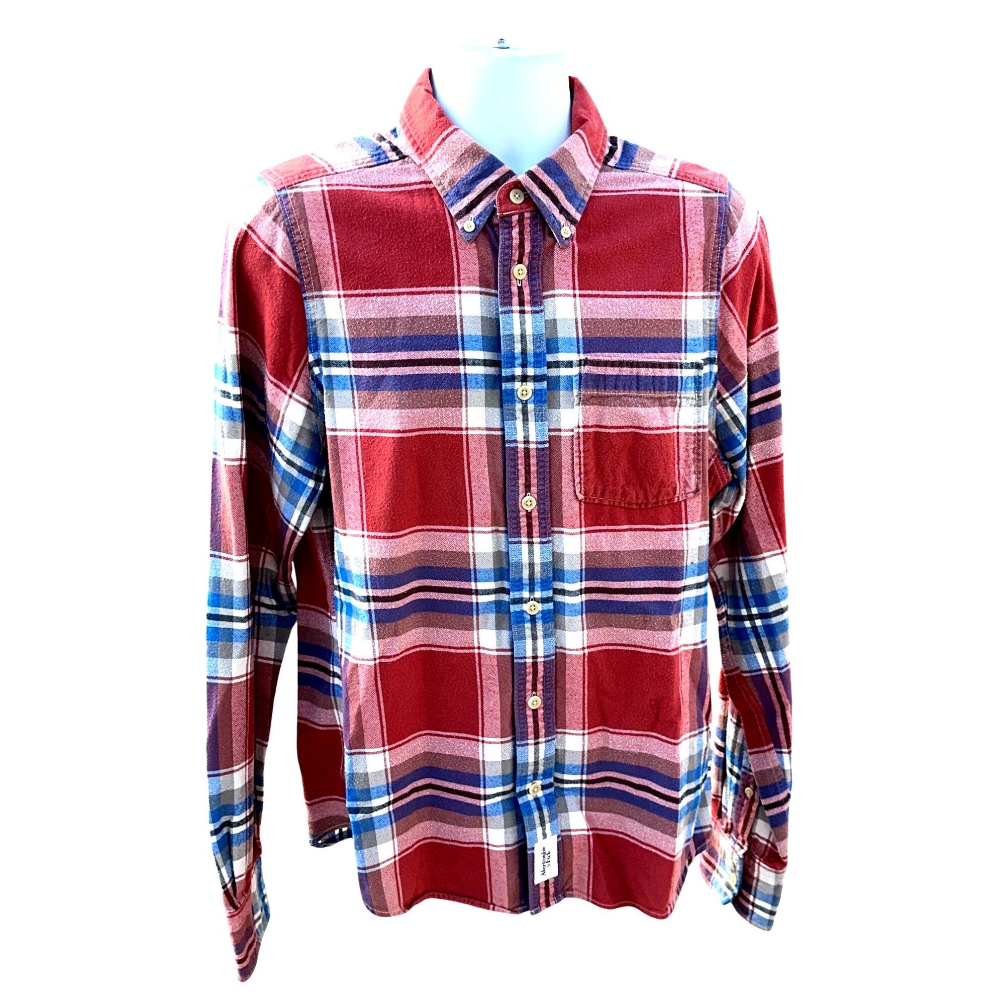 Abercrombie & Fitch Abercrombie Fitch Mens Large Red Plaid Muscle Shirt Cotton L Size US L / EU 52-54 / 3 - 2 Thumbnail