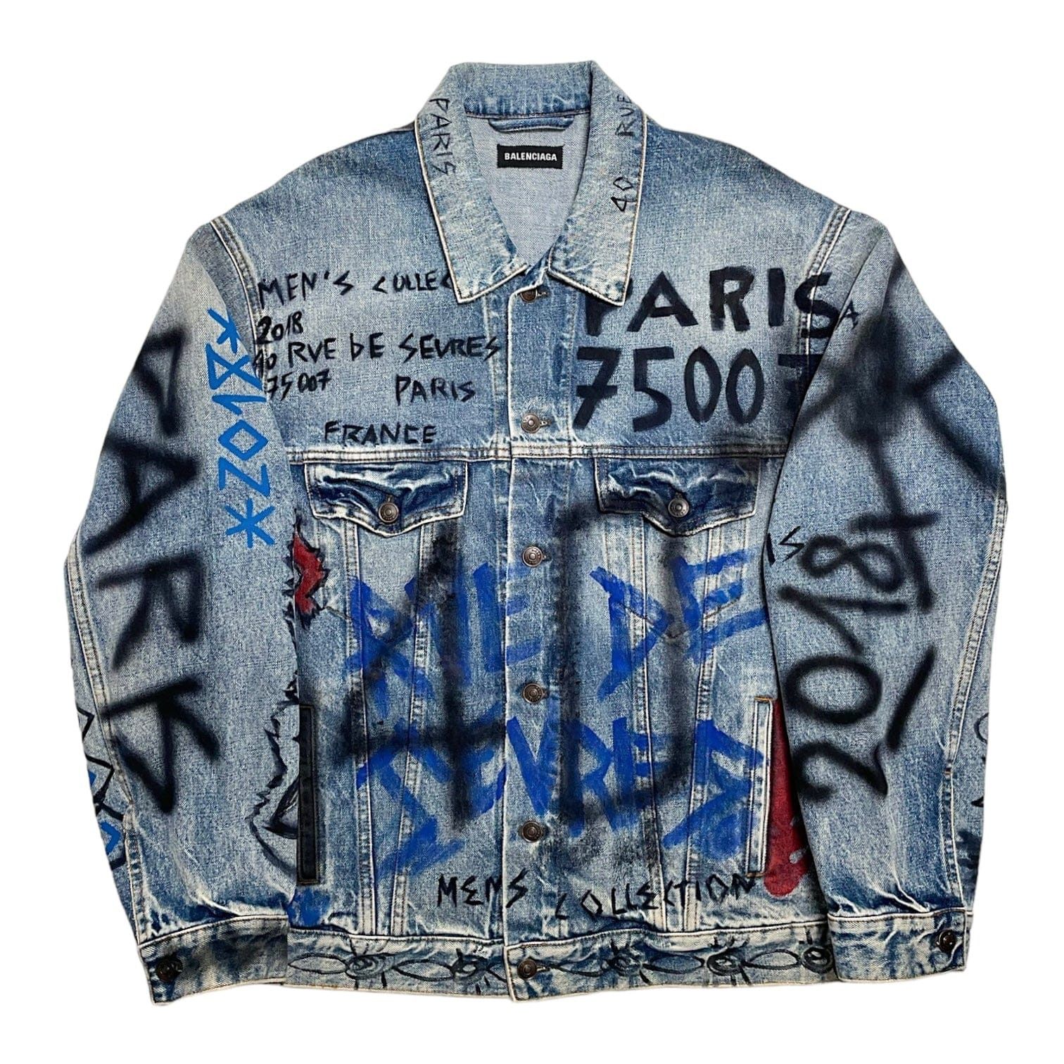 2018 Graffiti Denim Jacket Indigo Multi