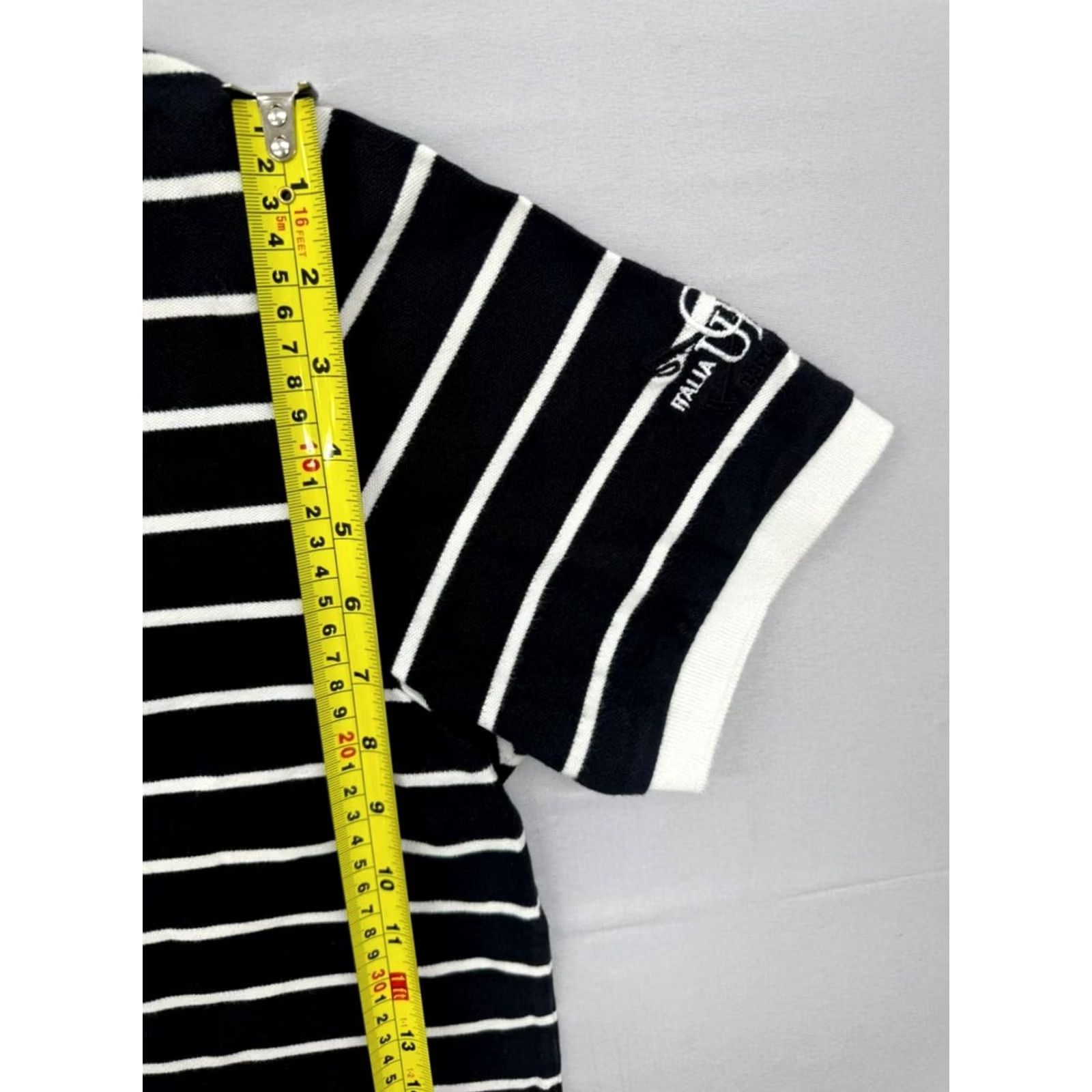 Vintage Nagata Black Striped Polo Shirt Denim Style Men’s 2XL Made in Italy Polo Shirt Mens Black 90s Theme Size US XXL / EU 58 / 5 - 7 Thumbnail
