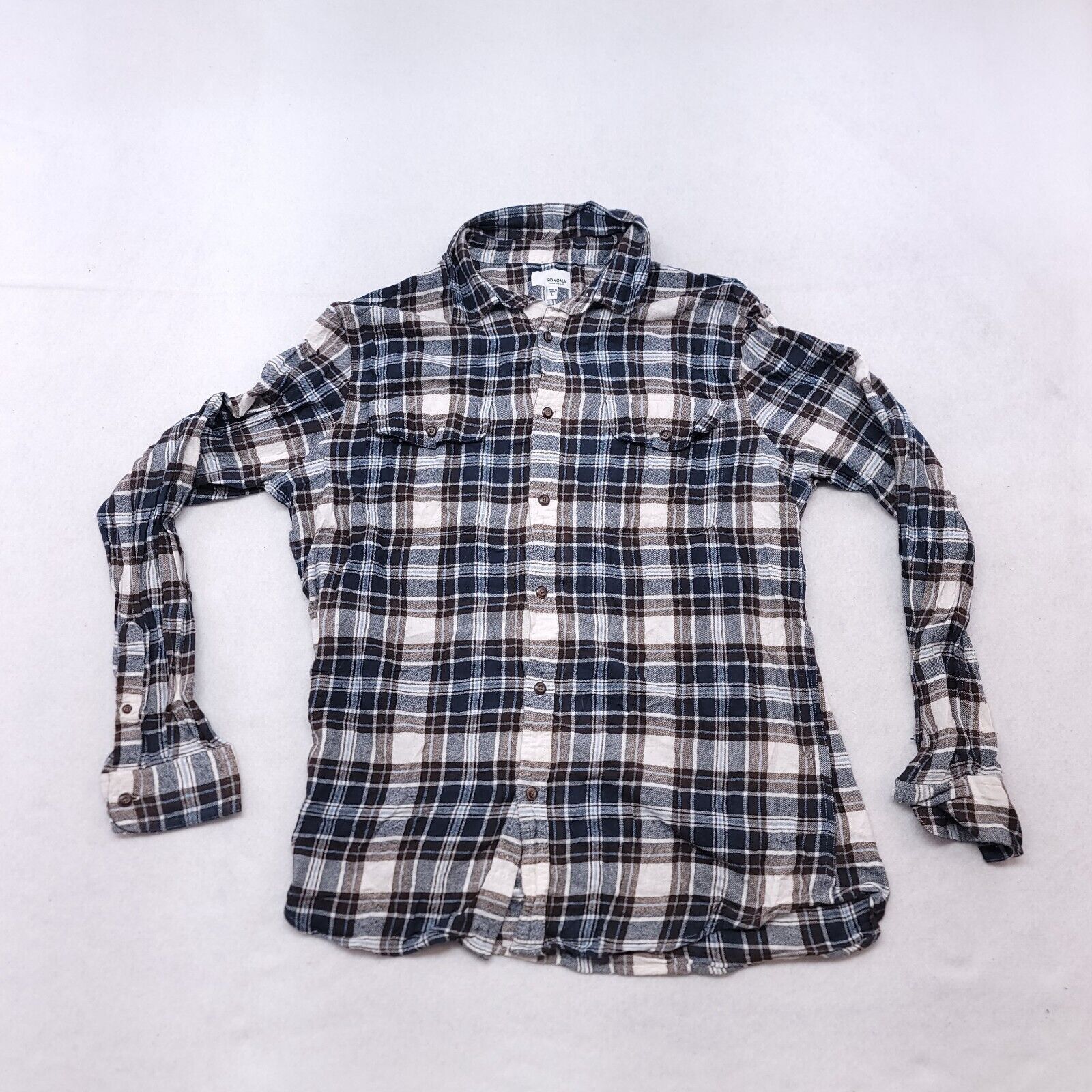 Croft & Barrow Croft & Barrow Tartan Flannel Casual Shirt Mens Size L Blue Size US L / EU 52-54 / 3 - 2 Thumbnail