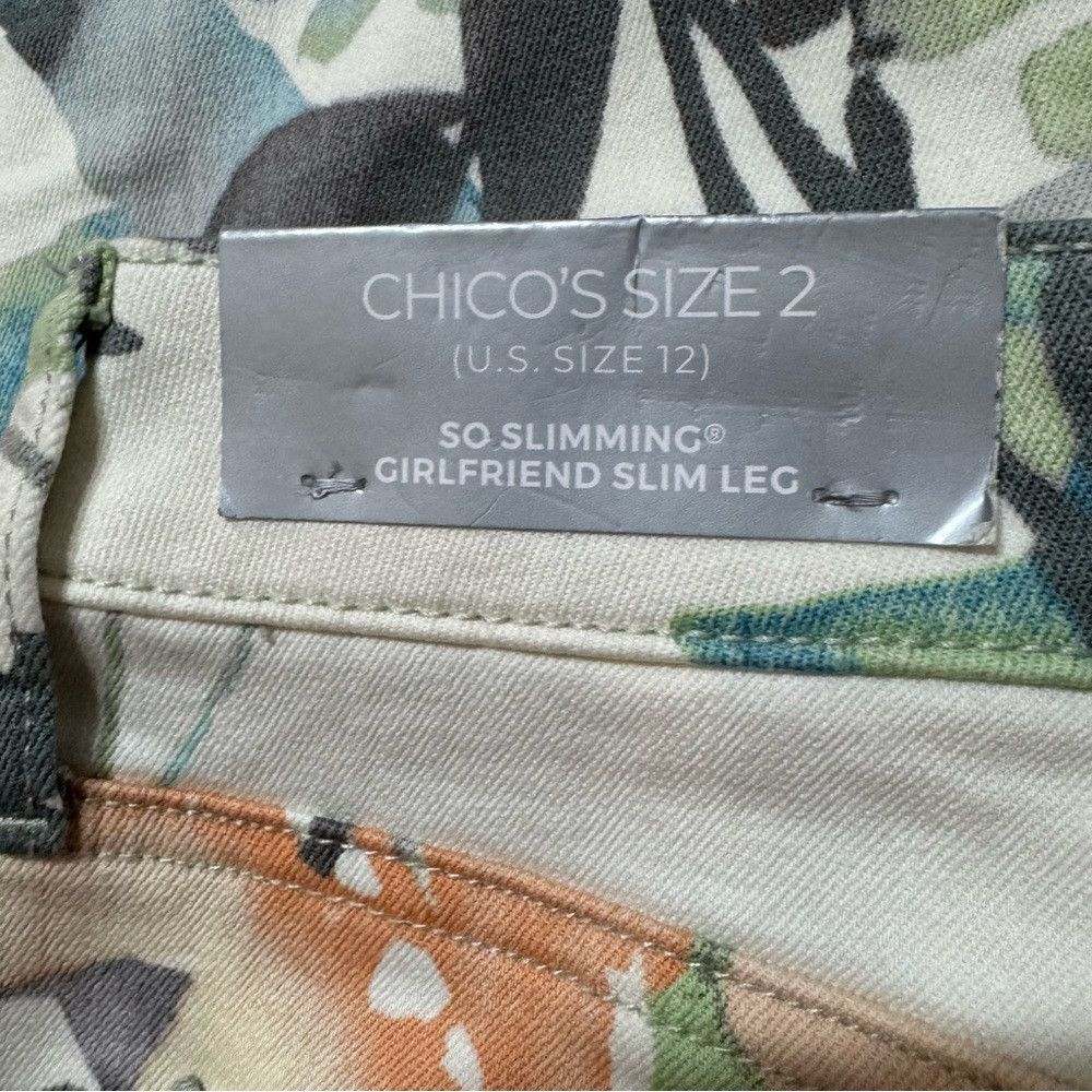 Chicos Chico's So Slimming Floral Girlfriend Crops Pants Size 2 US Size 36" / US 14 / IT 50 - 8 Thumbnail