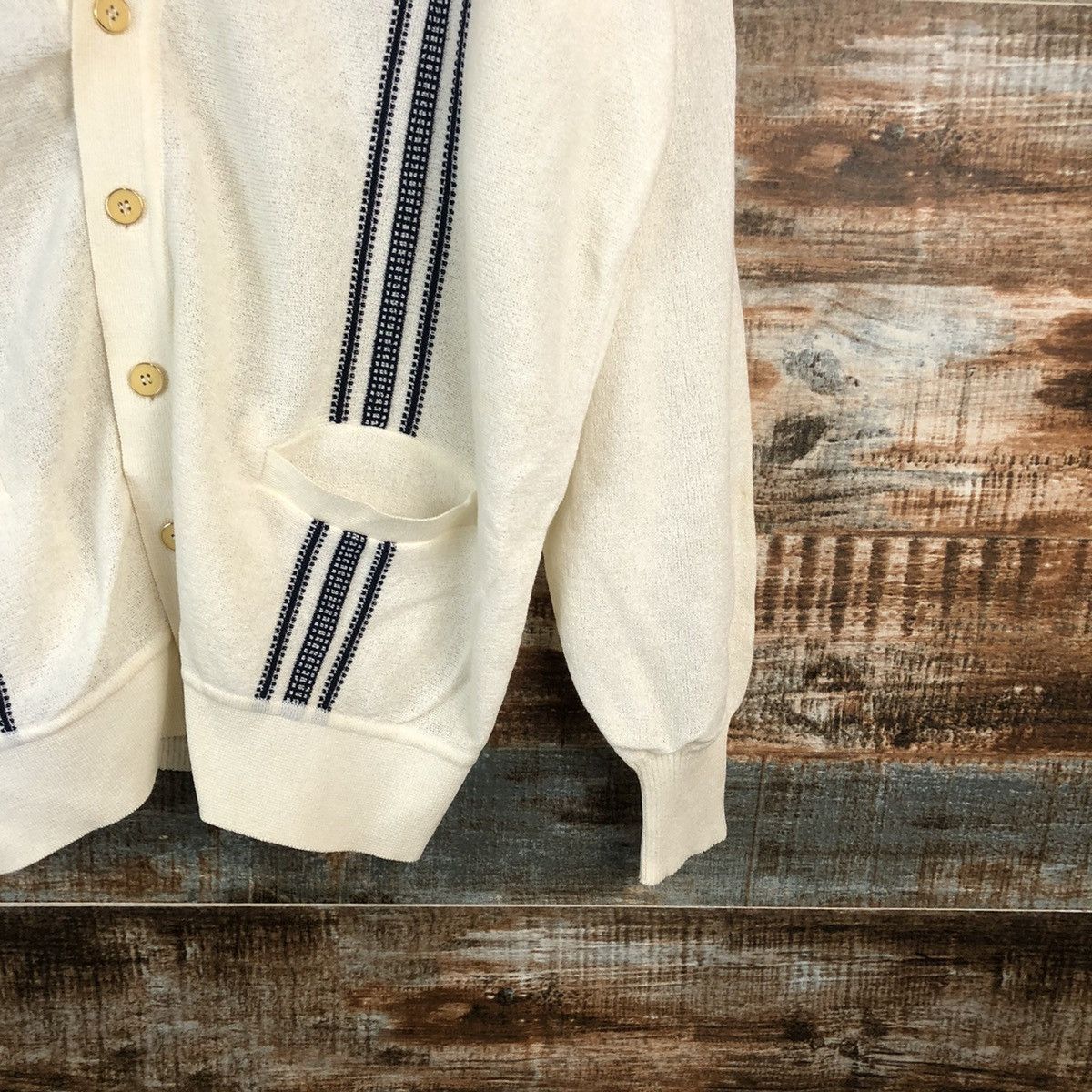 Homespun Knitwear × Japanese Brand DLL Pinnacle Alps vintage White Cardigan Knitwear #C455 Size US L / EU 52-54 / 3 - 8 Thumbnail