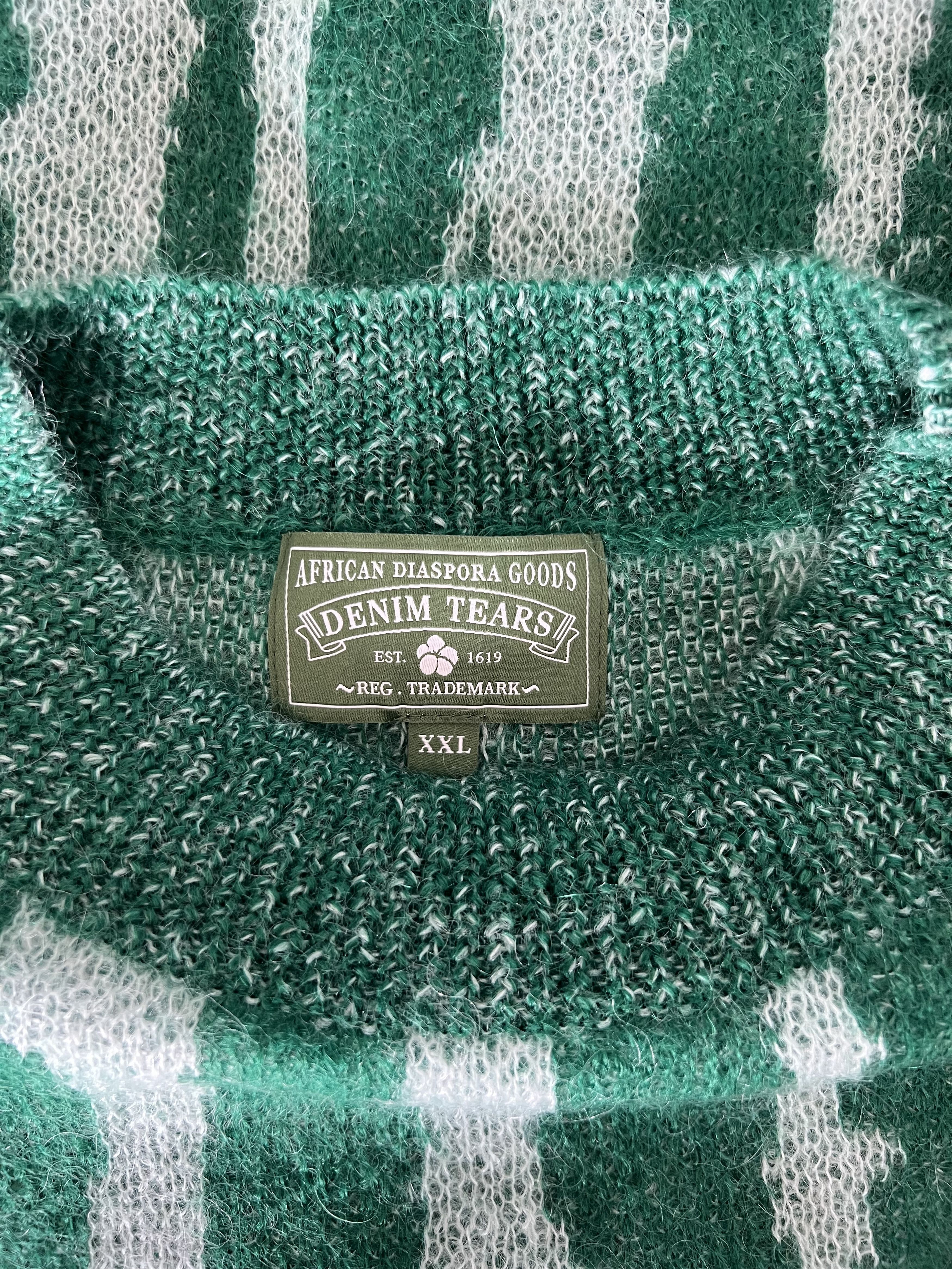 DENIM TEARS Denim Tears Rind Mohair Sweater in Green Size US XXL / EU 58 / 5 - 7 Thumbnail