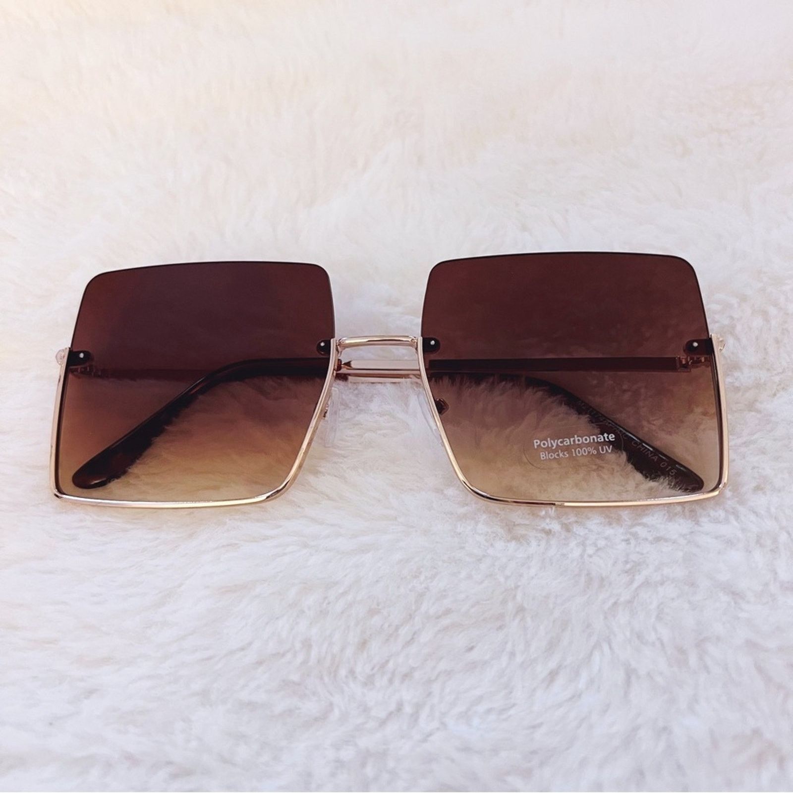Other Blair Brown Modern Rectangle Half Rim Sunglasses Size ONE SIZE - 1 Thumbnail
