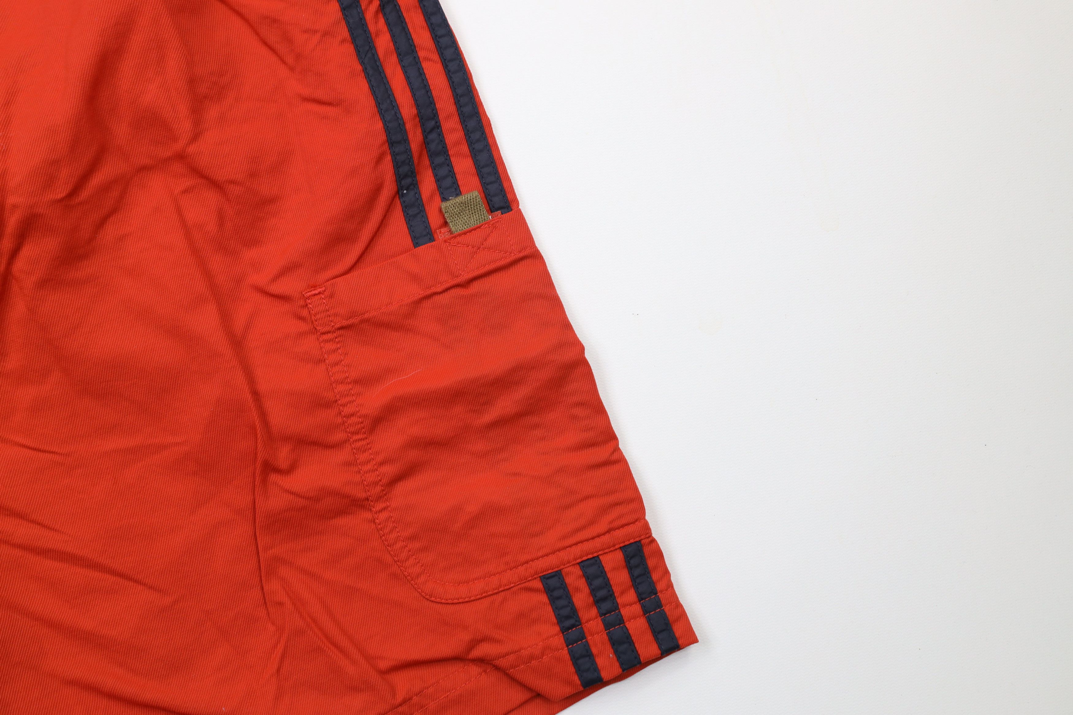 Adidas × Vintage Vintage 90s Adidas Striped Above Knee Shorts Orange Nylon Size US 34 / EU 50 - 6 Thumbnail