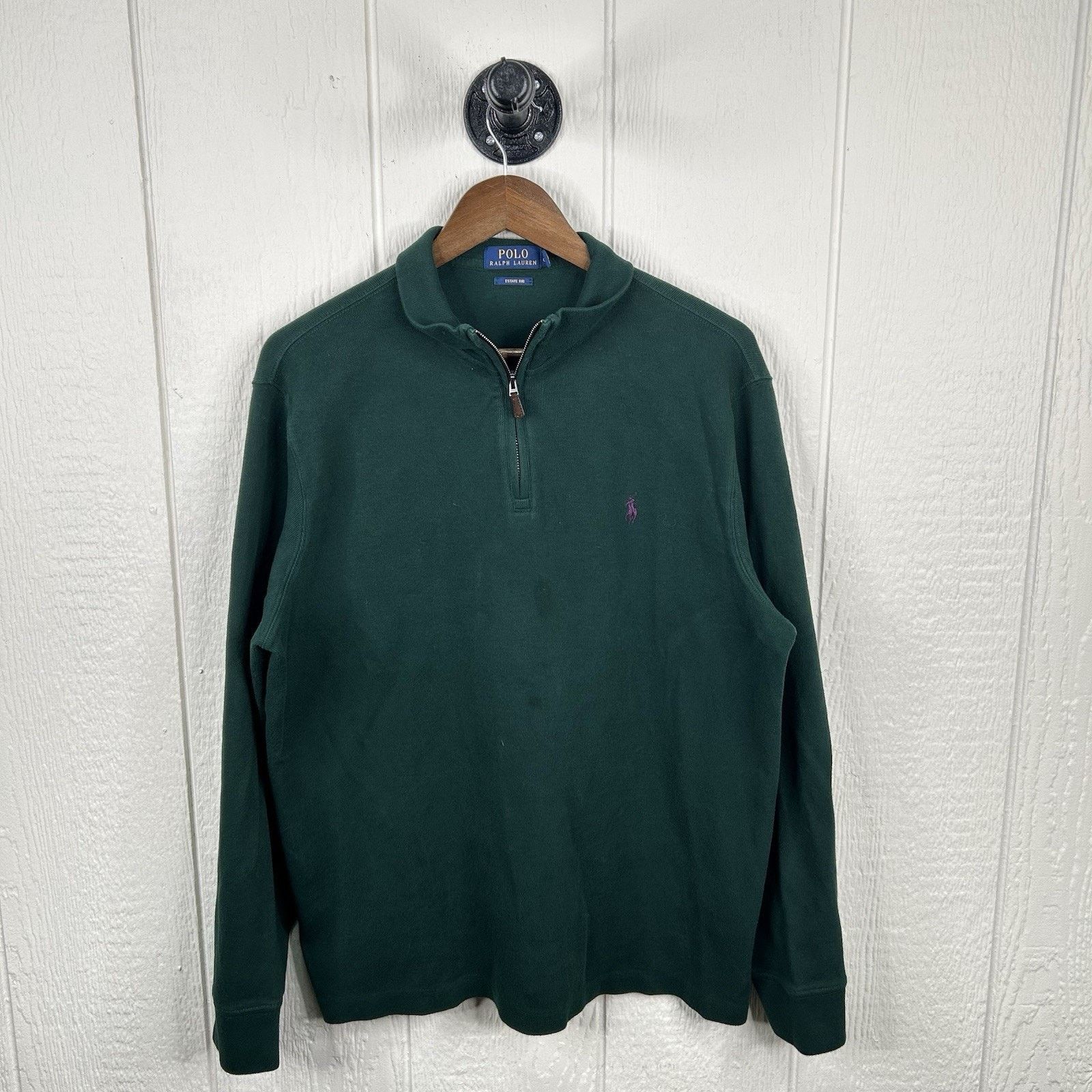 Ralph Lauren Ralph Lauren Polo Forest Green Quarter-Zip Crewneck Large Size US L / EU 52-54 / 3 - 1 Thumbnail