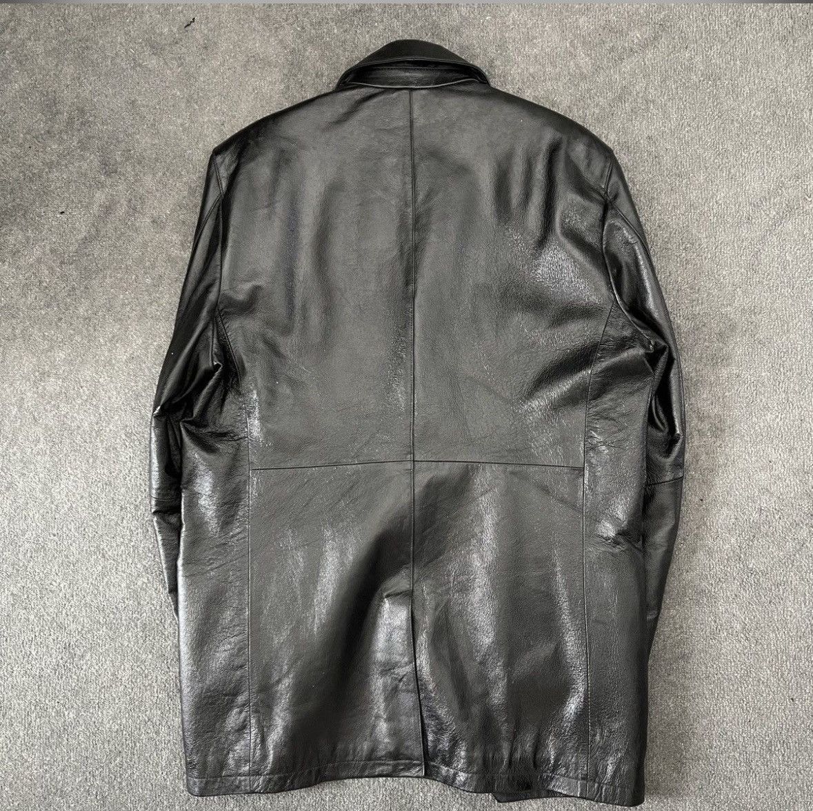 Designer × Genuine Leather × Valentino Valentino Leather Blazer Size US L / EU 52-54 / 3 - 2 Thumbnail